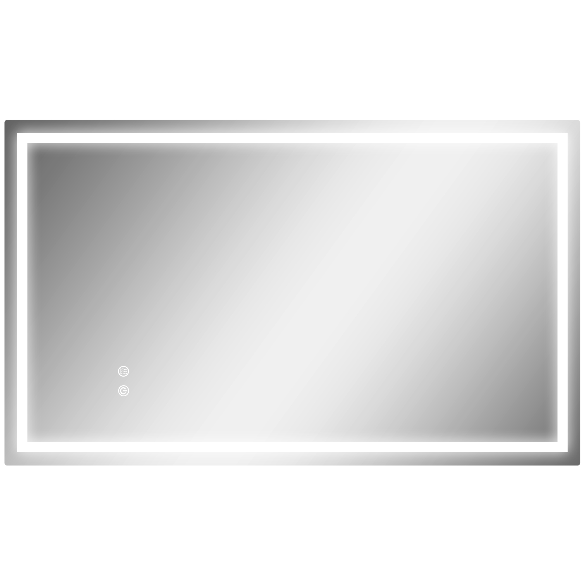 HOMCOM Badspiegel mit Beleuchtung 100x60 cm LED Spiegel mit Vor- und Hinter Beleuchtung Wandspiegel mit Touchschalter Lichtspiegel Beschlagfrei mit 3 Lichtfarben Silber   Aosom