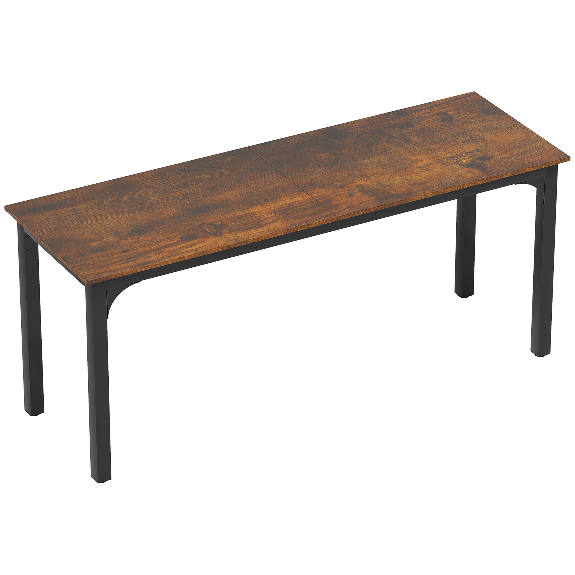 HOMCOM Schreibtisch Computertisch Bürotisch mit Industrie-Design, Stahlgestell für Arbeitszimmer Schlafzimmer Home Office, 100 x 54 x 75 cm Rustikal Braun Aosom