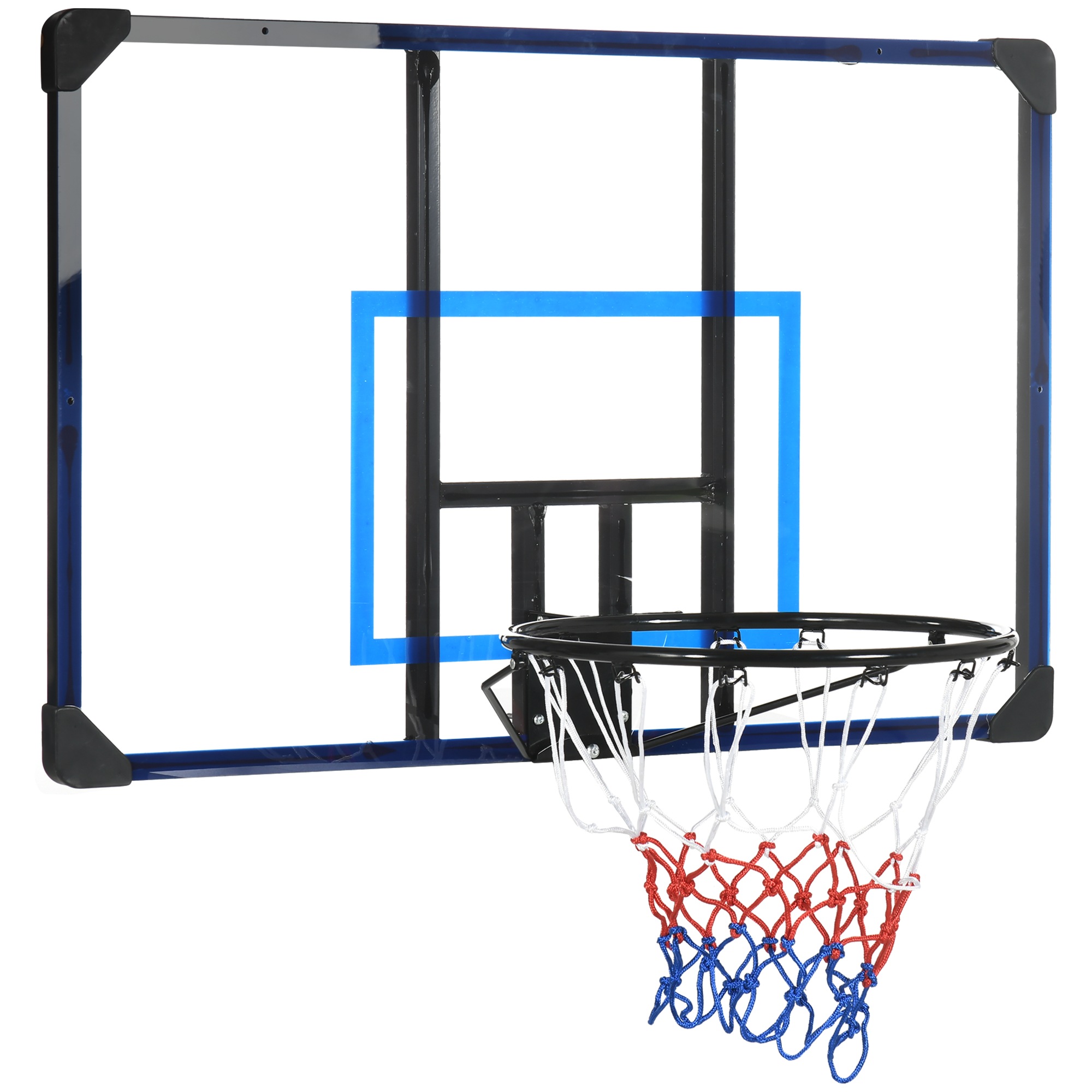 SPORTNOW Basketballkorb Wandmontage Basketballbrett mit Korb und Netz für Outdoor, Stahl, 113 x 61 x 73 cm, ideal für Garten & Spielplatz Aosom.de