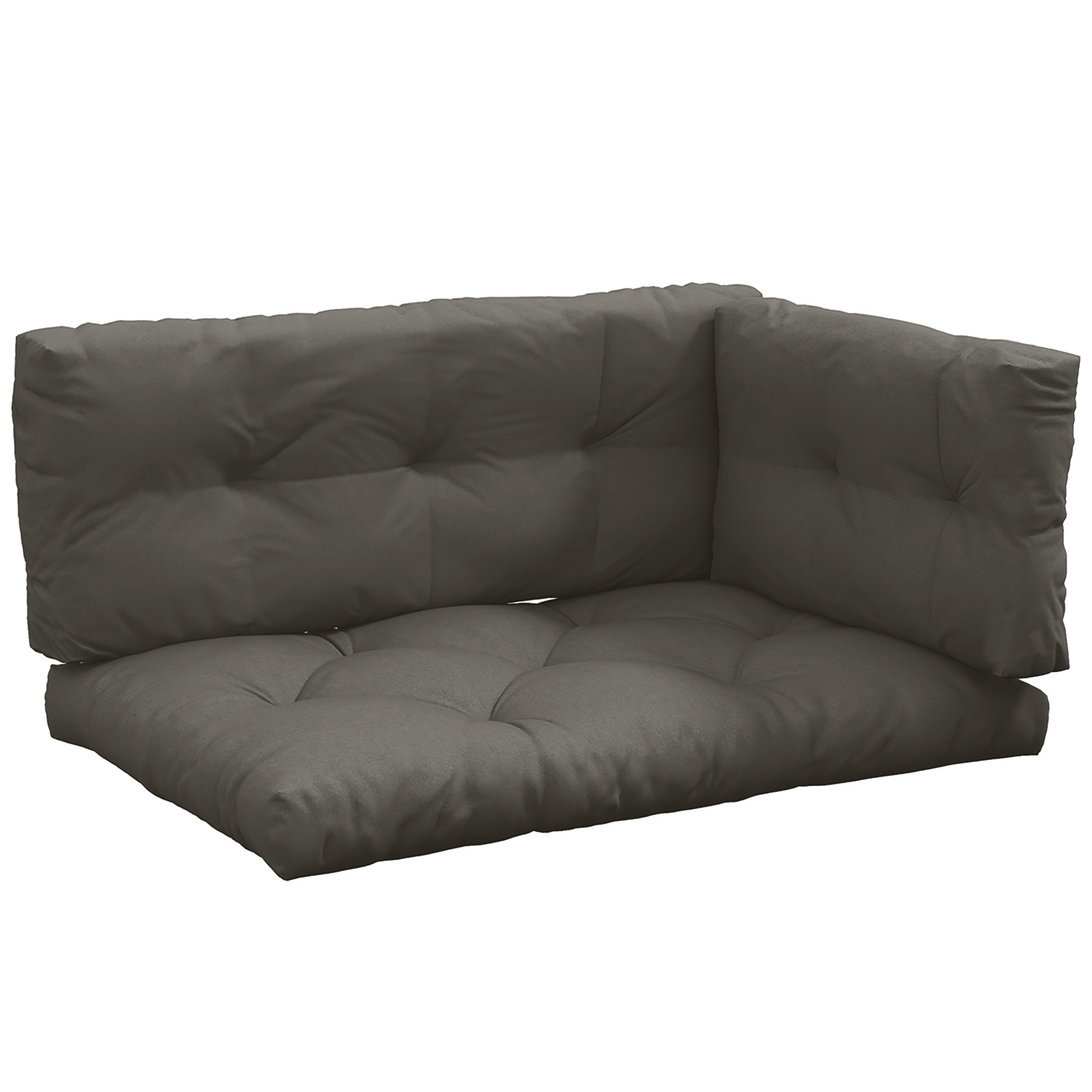 Outsunny 3 Sitzer Palettenkissen 120cm x 80cm x 12cm Bankauflage Sitzkissen mit UV-Schutz Gartenbankauflage wasserabweisend Polsterauflage für Garten, Balkon Dunkelgrau Aosom