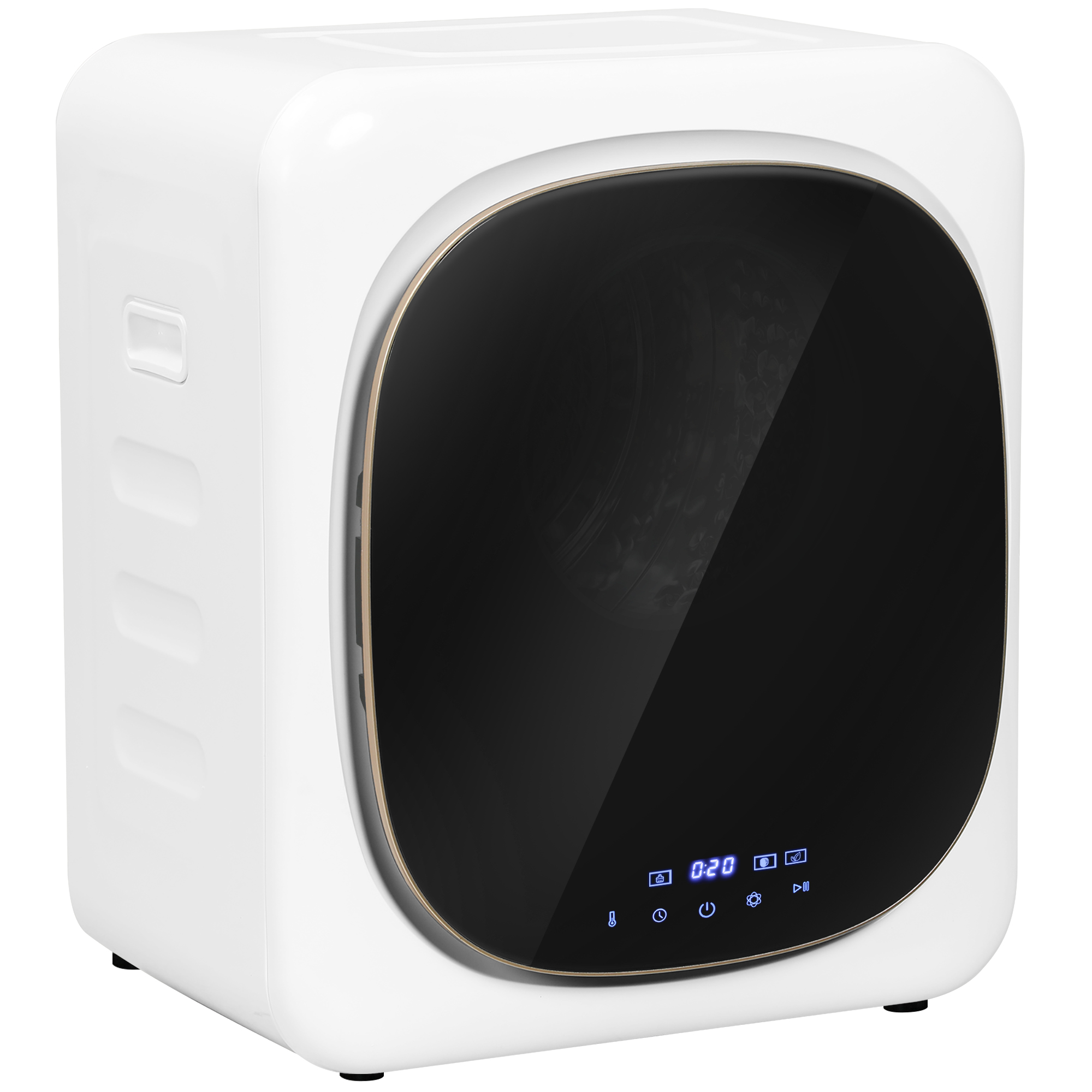 HOMCOM Ablufttrockner 4 kg Wäschetrockner Frontlader, mit Desinfektion & Desodorierung, Smart Mode, Edelstahlwanne, für Wohnung und Haus, Weiß Aosom