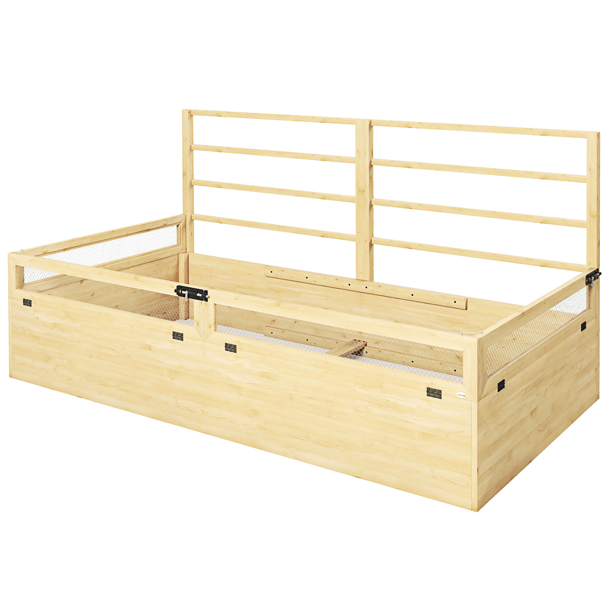 Outsunny Hochbeet mit Rankhilfe, Kräuterbeet, Pflanzkasten aus Holz, Blumenkasten für Garten, Balkon, Naturholz, 183 x 98,5 x 95 cm Aosom