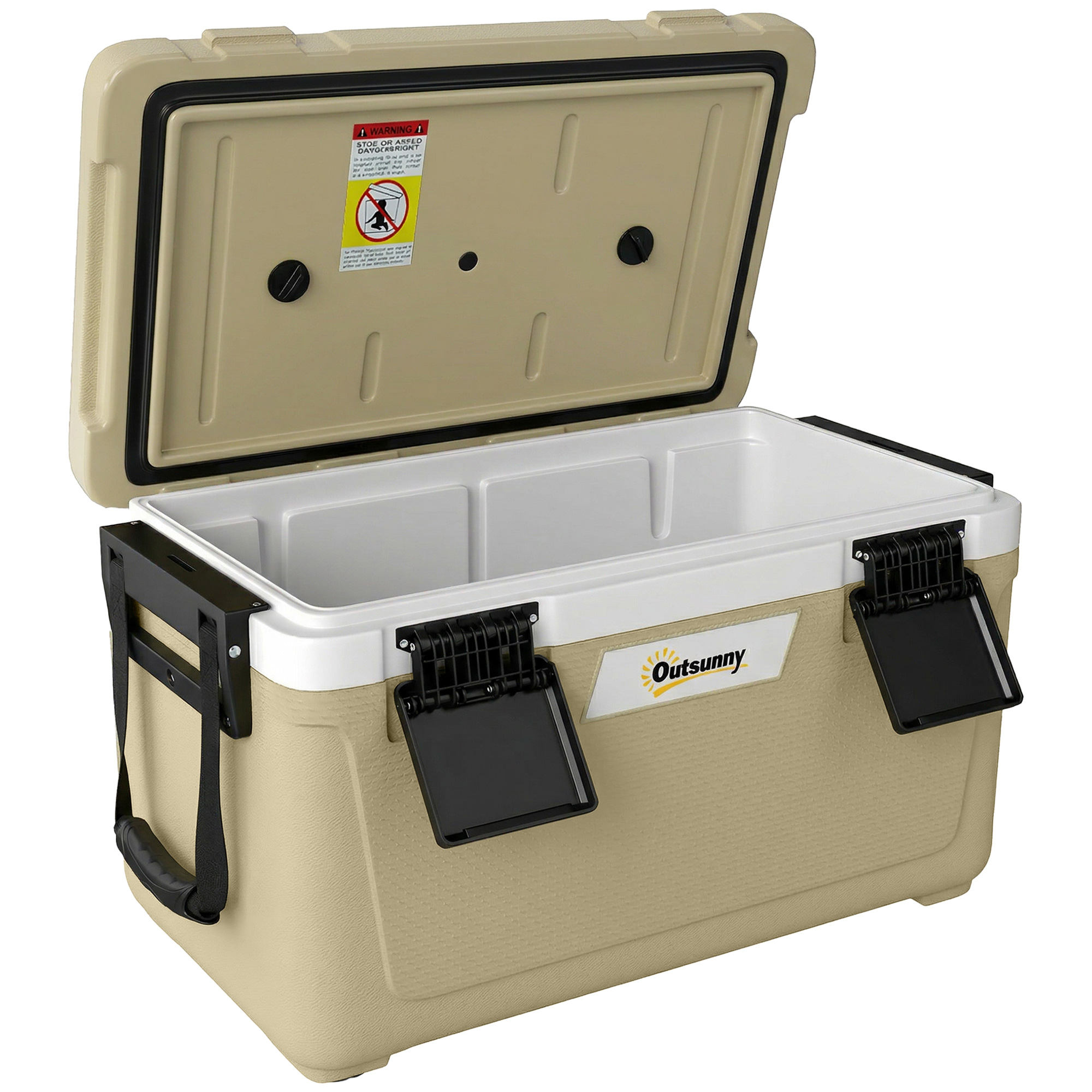Outsunny Kühlbox 42,6L Große Passive Thermobox bis zu 72 Std. Kühlung, mit PU-Vollschaumisolierung Ablassventil Griff, Tragbare Kühlbox aus HDPE, ohne Strom, für Camping Picknick Aosom
