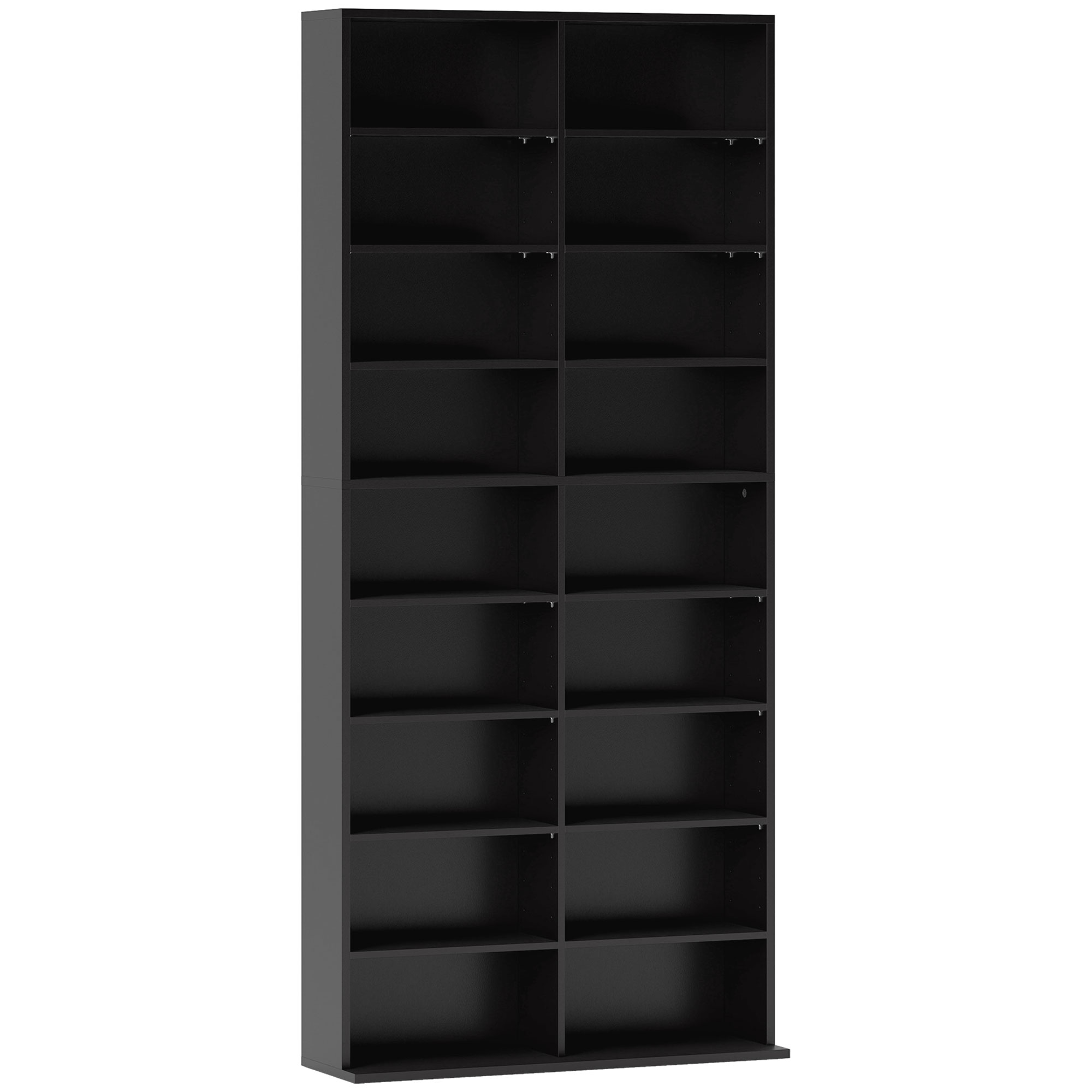 HOMCOM CD DVD Blueray Regal CD-Ständer für bis zu 640 CDs oder 360 DVDs oder 430 Blurays Aufbewahrung mit verstellbaren Regal Bücherregal Medienregal fürs Wohnzimmer 78,5 x 24 x 175 cm, Schwarz   Aosom