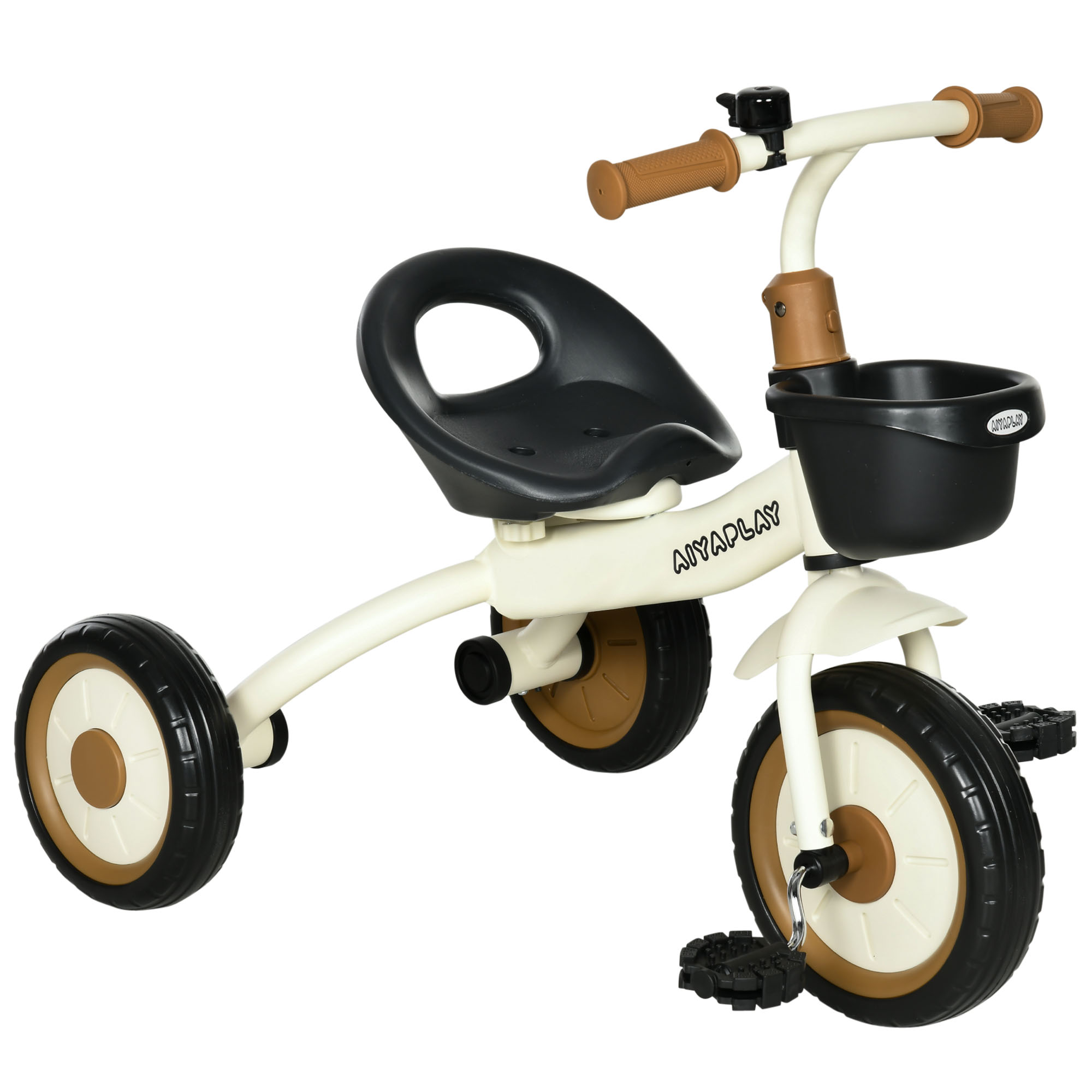AIYAPLAY Dreirad, Kinderfahrrad mit verstellbarer Sitz, Laufrad mit Fahrradkorb, Kinderrad mit Pedalen, Lauffahrrad für 2-5 Jahre   Aosom