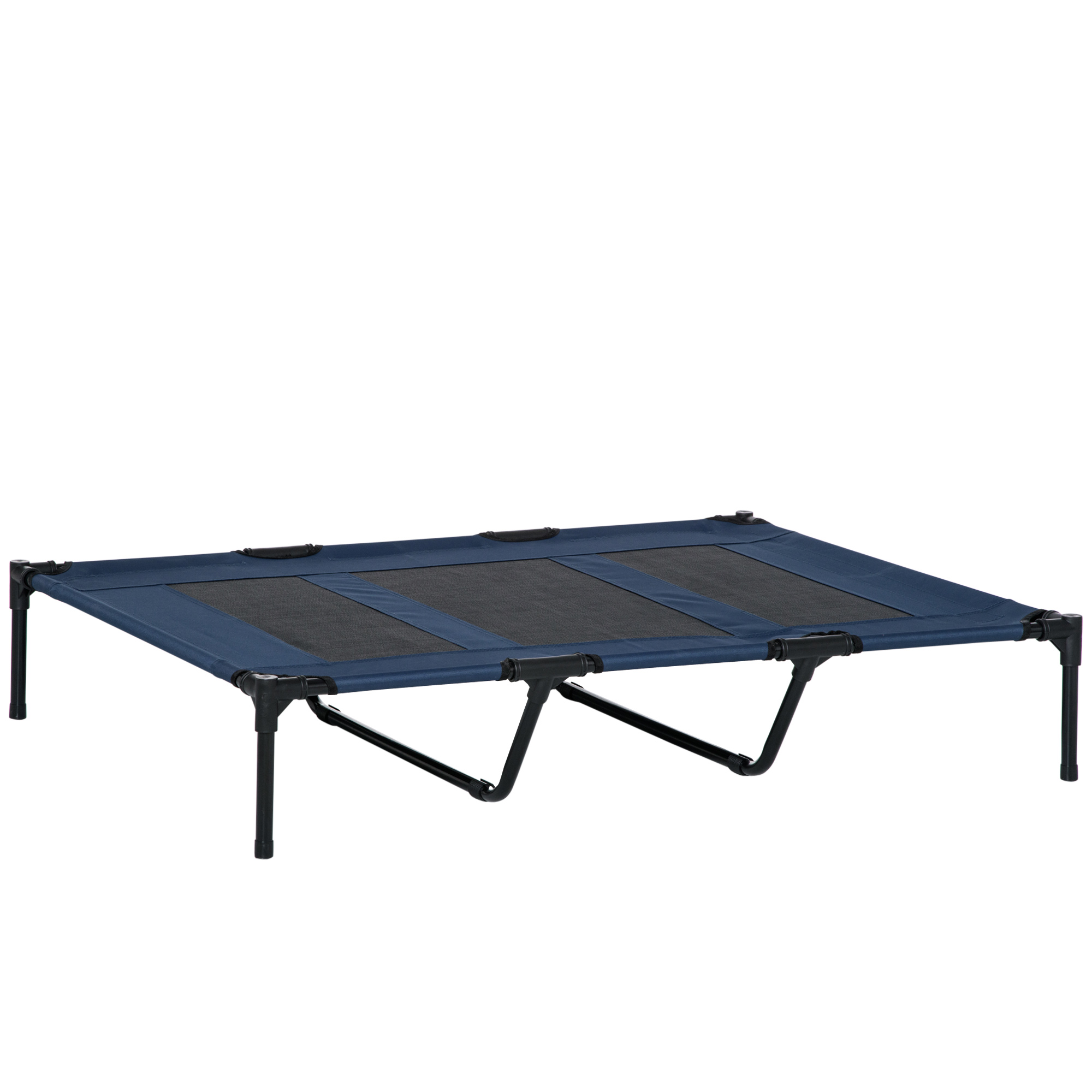PawHut Hundebett Outdoor Hundeliege Katzenbett Dunkelblau 122x92x23cm aus Metall & Oxford-Gewebe für Komfort & Haltbarkeit Aosom.de
