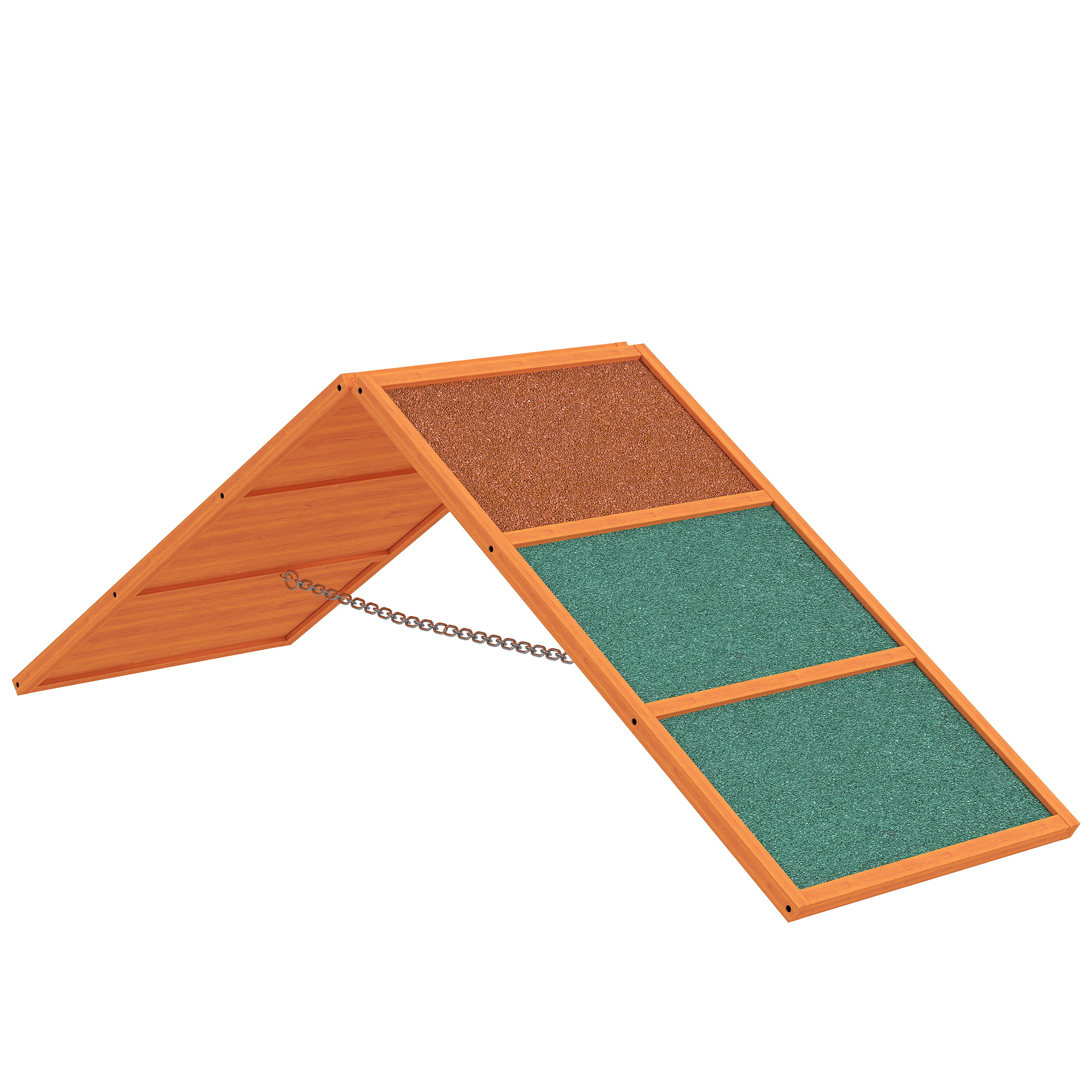 PawHut Hunde Agility Steg Agility-Ausrüstung für Hunde mit klappbare Brücke, rutschfeste Oberfläche höhenvertstellbar Agility-Gerät für Garten, 173 x 59 x 66 cm, Orange Aosom