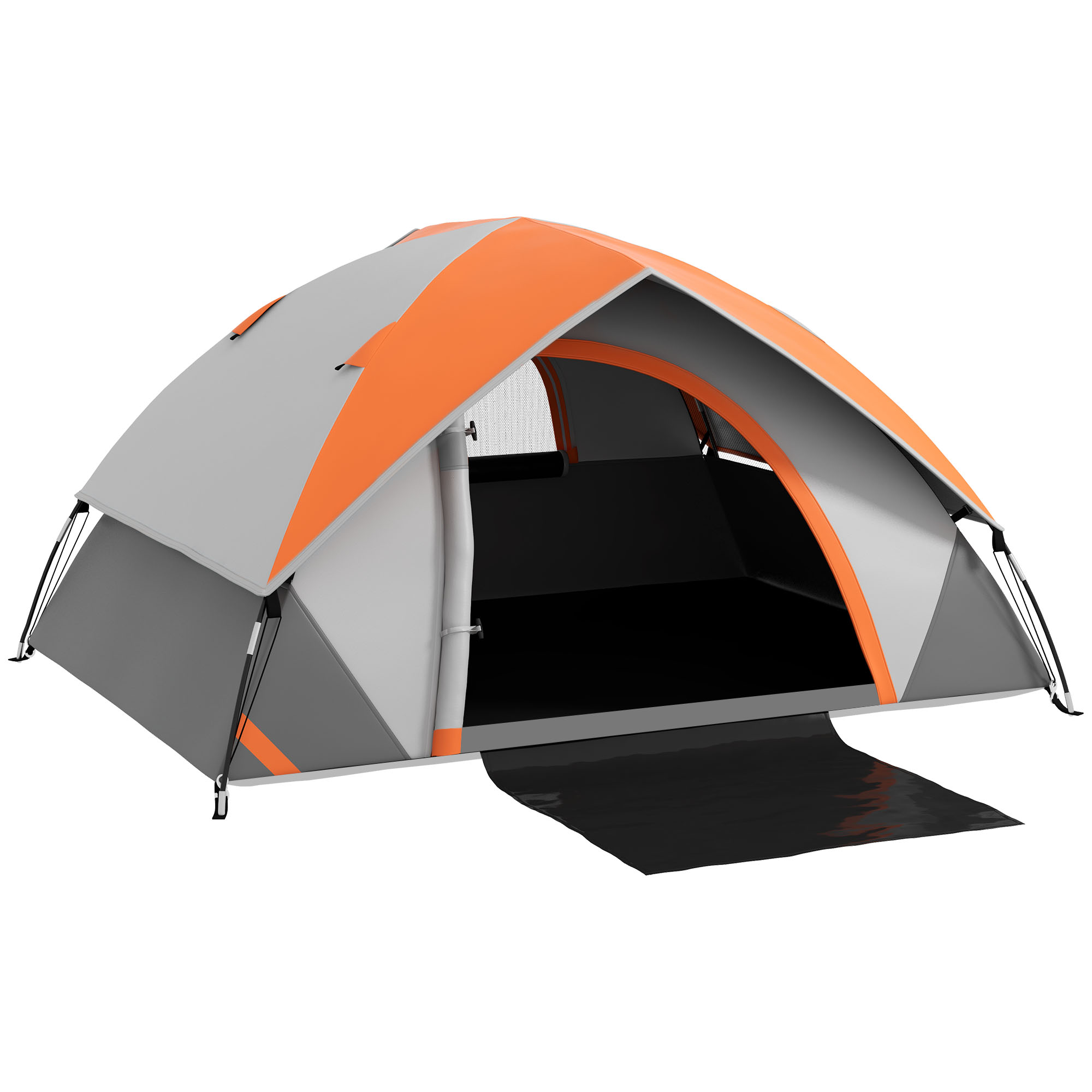 Outsunny Kuppelzelt für 2 Personen leicht, stabil wasserdicht Familienzelt mit Tür&Fenster Packtasche, Haken, Campingzelt mit 3000mm Wassersäule Zelt für Camping Reise Trekking Garten Aosom