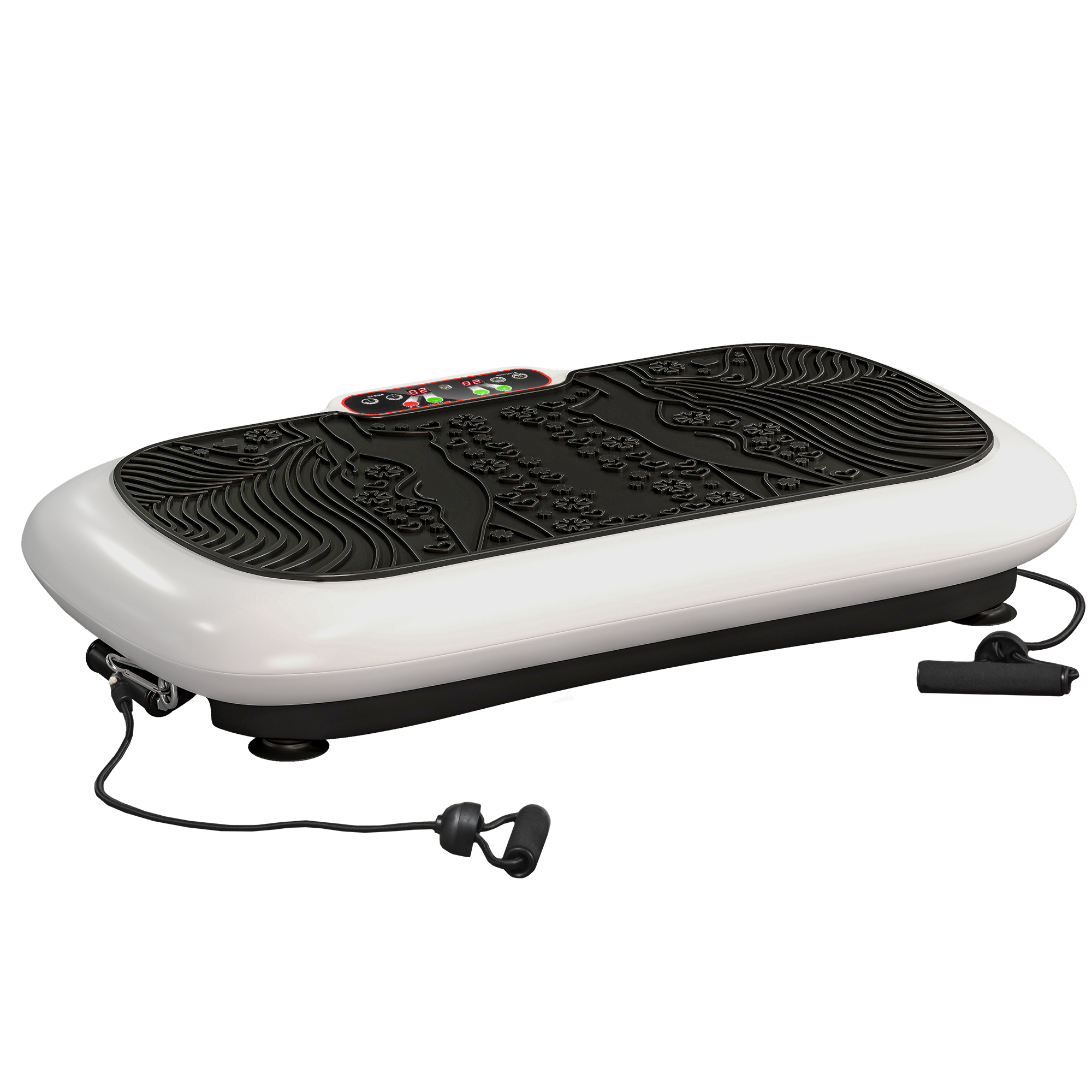 HOMCOM Vibrationsplatte Fitnessgerät mit 2 Fitnessbändern, 99 Vibrationsstufen bis 120 kg, für effektives Ganzkörpertraining 200W Aosom.de