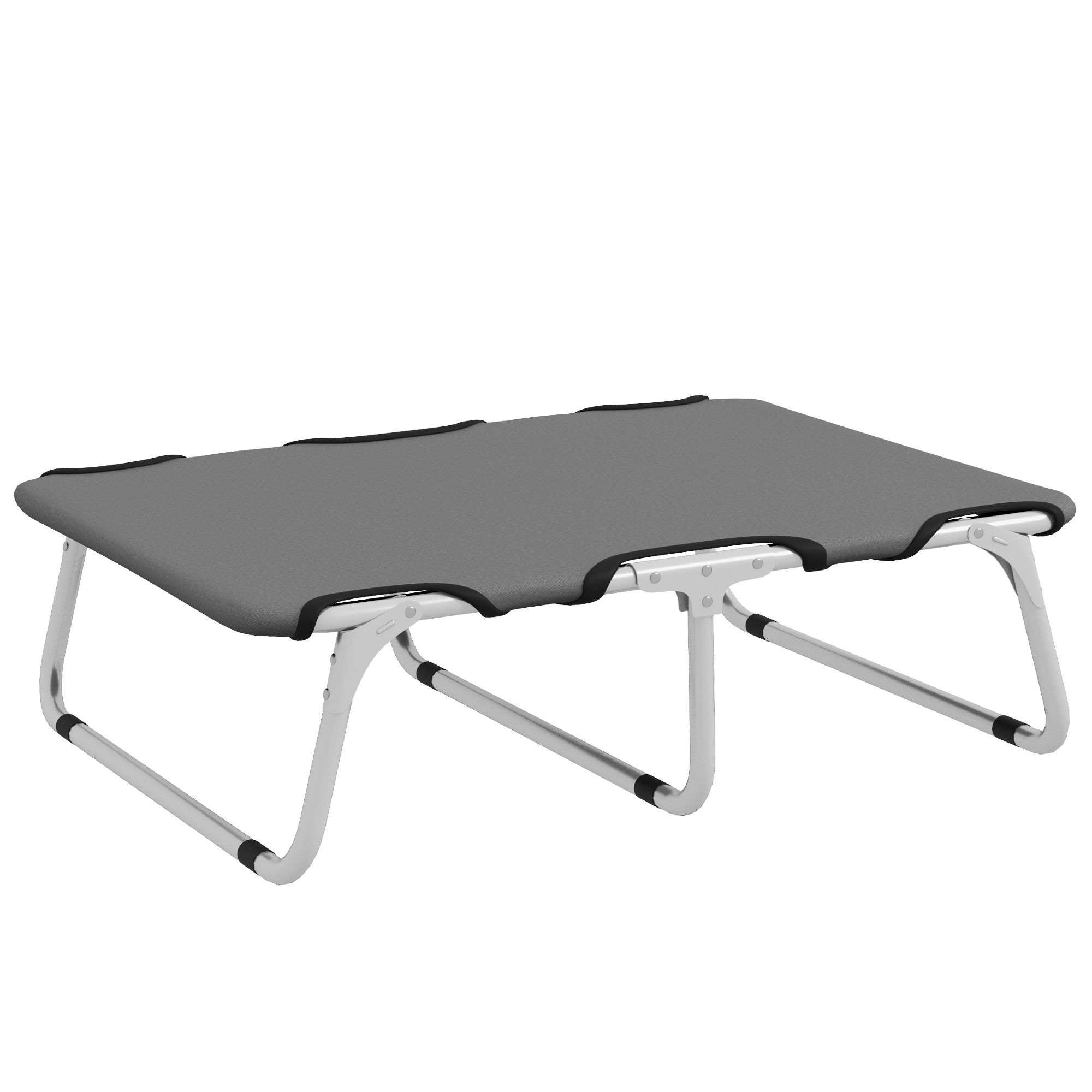 PawHut Erhöhtes Hundebett, Outdoor Haustierbett, Hundeliege für kleine Hunde bis 10 kg, Oxford, Grau 71 x 58 x 20 cm Aosom