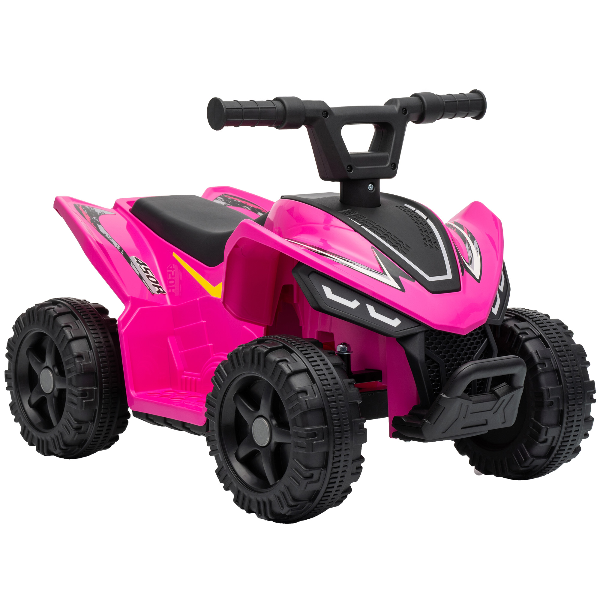 AIYAPLAY Kinder Quad Elektro 6V Kinderquad mit Lithium-Akku Vorwärtsfunktion Lenkerknopf-Steuerung, Elektro-Quad für Kinder 1,5-2 Jahre Max. Belastung 25 kg Hellrot Aosom