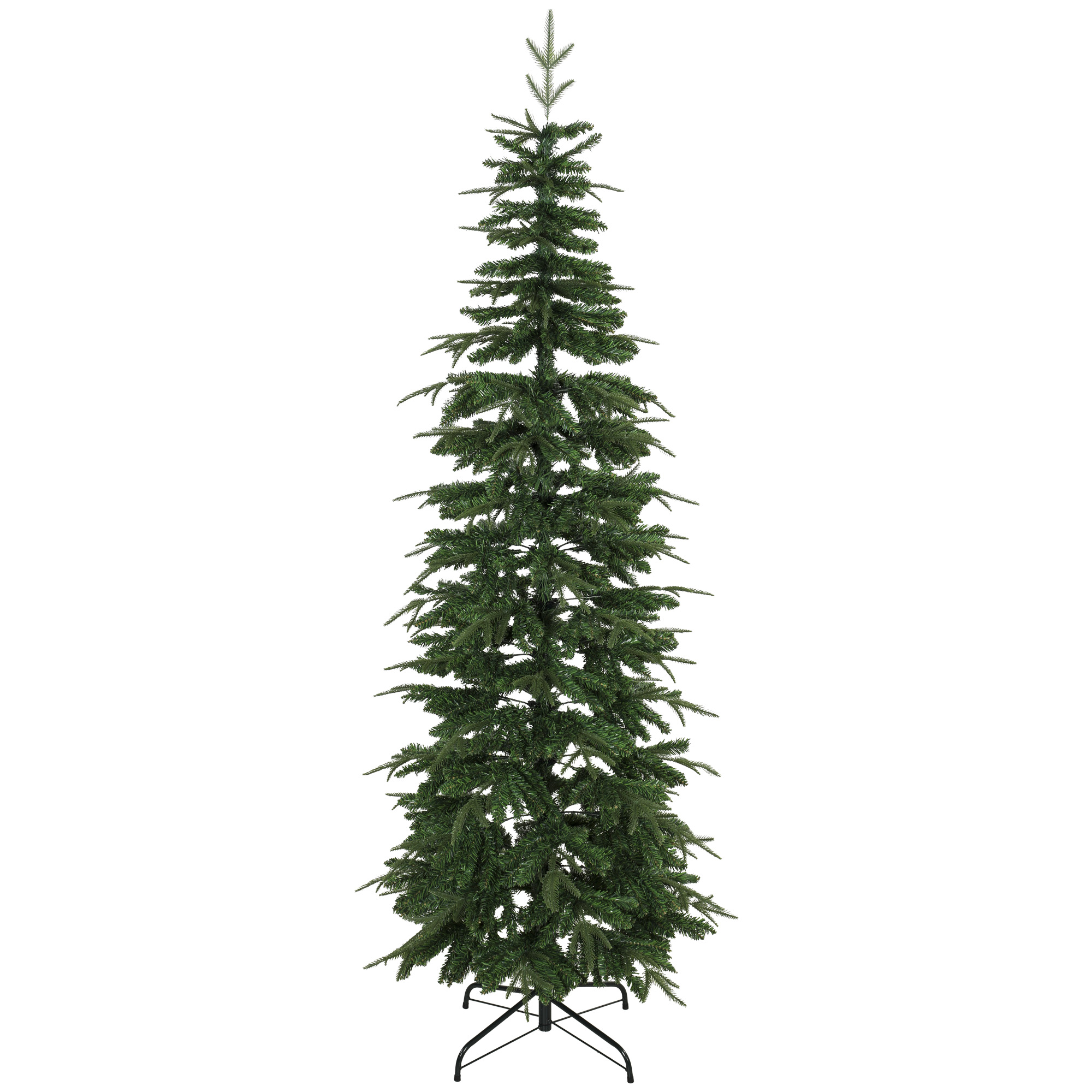 HOMCOM Weihnachtsbaum künstlich 210 cm Christbaum mit 800 Zweigen Fichtenform, klappbarem Stahlständer Weihnachtsdeko für Zuhause und Büro Grün   Aosom