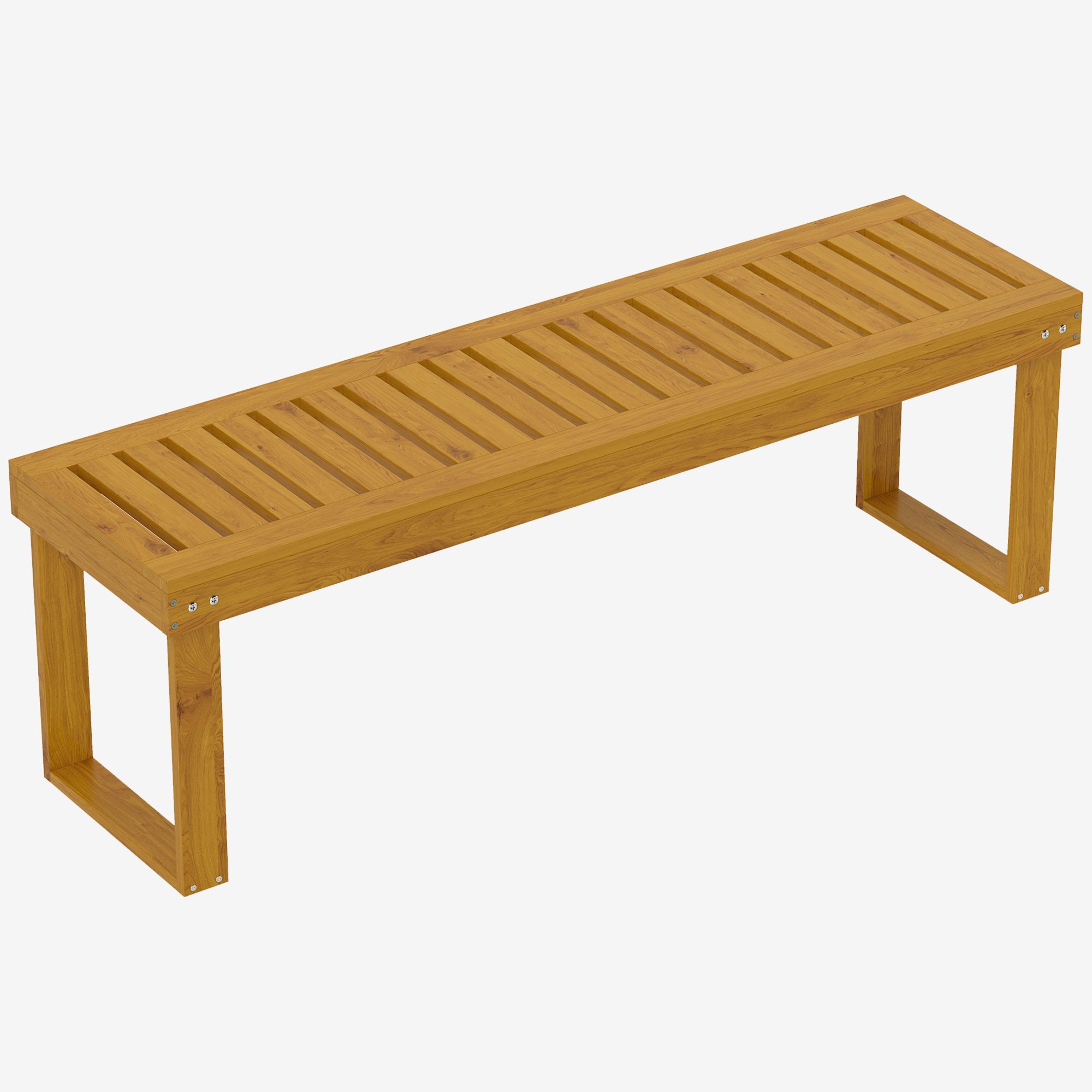 Outsunny 2-Sitzer Gartenbank, wetterfest Sitzbank aus Holz, 300kg Belastbar Parkbank mit Latten-Sitz, Gartenmöbel, Balkonbank für Garten, Balkon, Terrasse Park, Hof, Veranda 128 x 51 x 73 cm, Teak Aosom