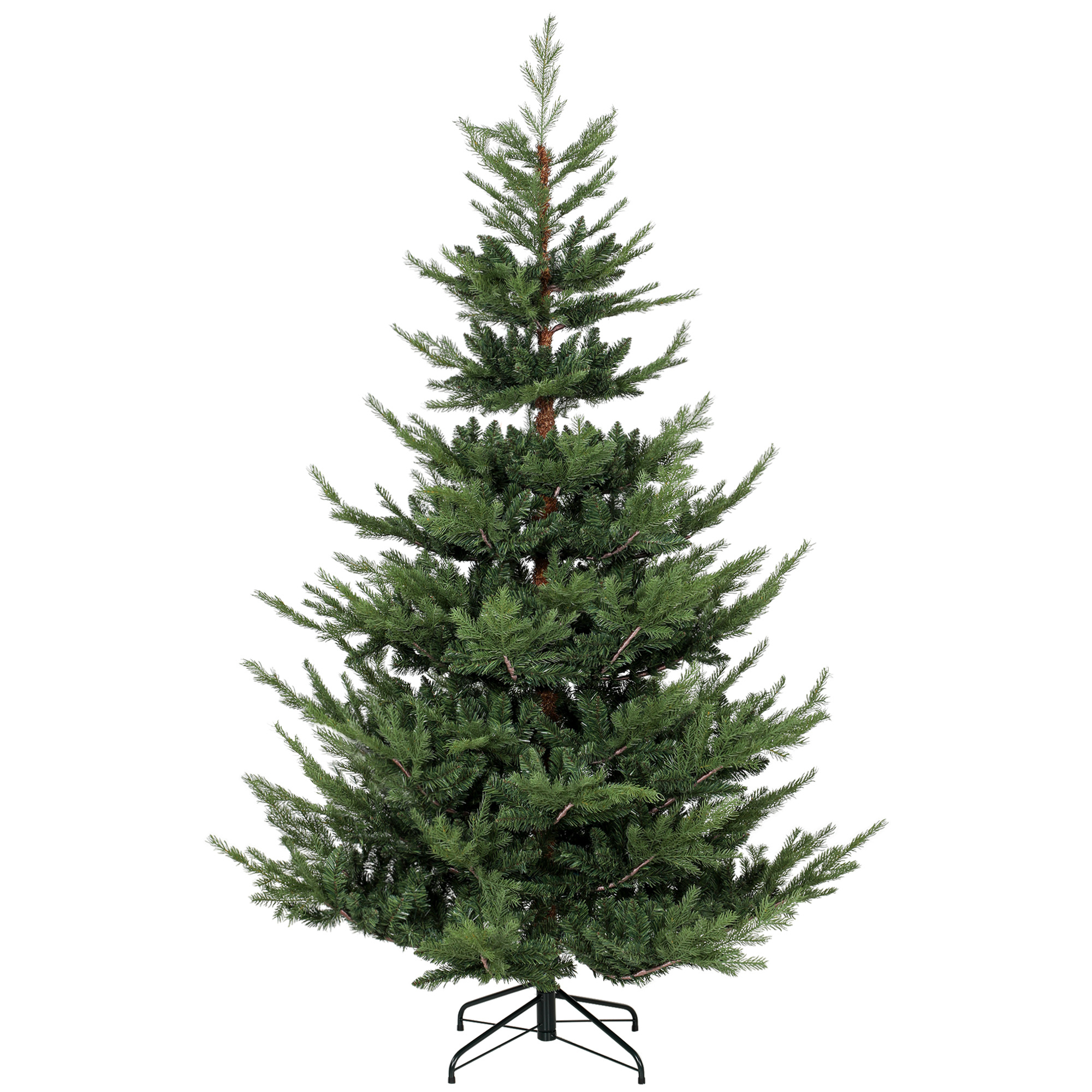 HOMCOM Künstlicher Weihnachtsbaum 210 cm, Breiter künstlich Tannenbaum mit 2608 Spitzen Christbaum Weihnachtsdeko inkl. Metallständer für drinnen   Aosom