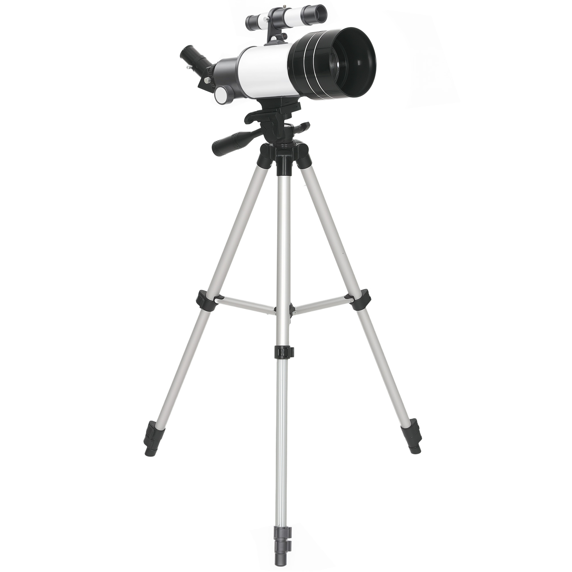 Outsunny Teleskop für Astronomie Anfänger Erwachsene 70mm Aperture 300mm AZ Mount Astronomisches Refraktor Teleskope Einsteiger mit Stativ, Reiseteleskop Telescope Weiß Aosom