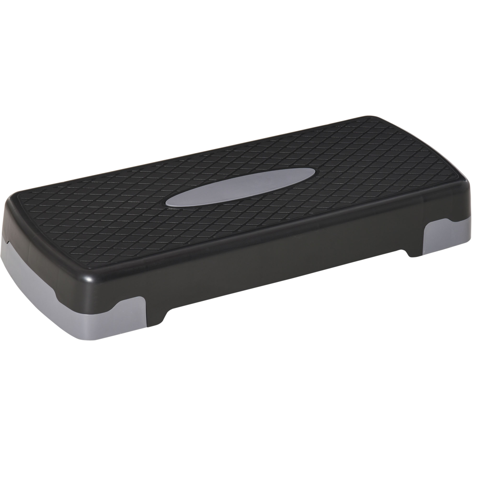 HOMCOM Steppbrett Aerobic Fitness 2-stufig höhenverstellbar 10/15 cm Heimtrainer Stepper Schwarz Grau 68x29x15cm für effektives Workout   Aosom.de
