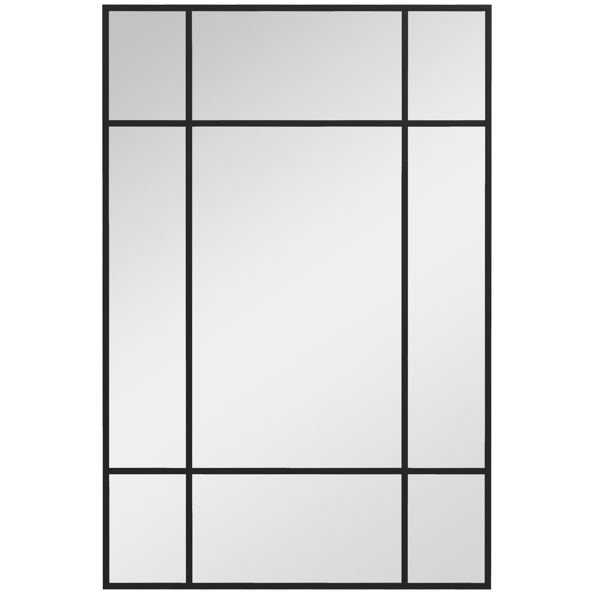 HOMCOM Wandspiegel 90 x 60 cm dekorativer Spiegel mit Metallrahmen, rechteckiger Spiegel für Schlafzimmer, Badezimmer Schwarz Aosom