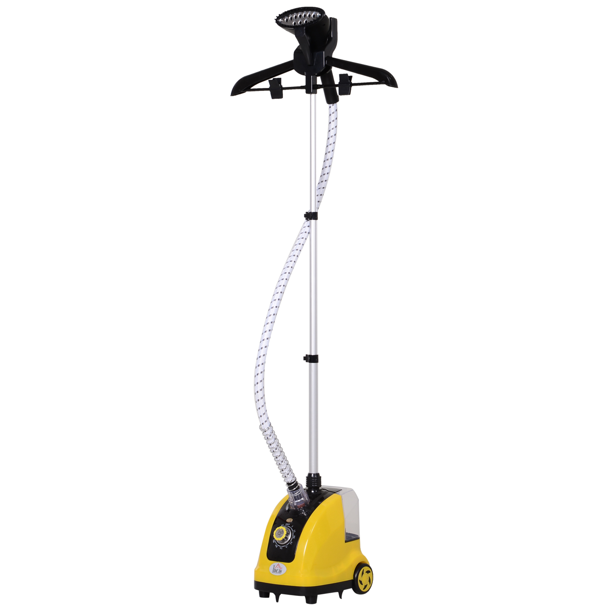 HOMCOM Dampfglätter Dampfbügeleisen Dampfbürste Station Vertikal, 1950W, 1,4L, ABS, Gelb Aosom