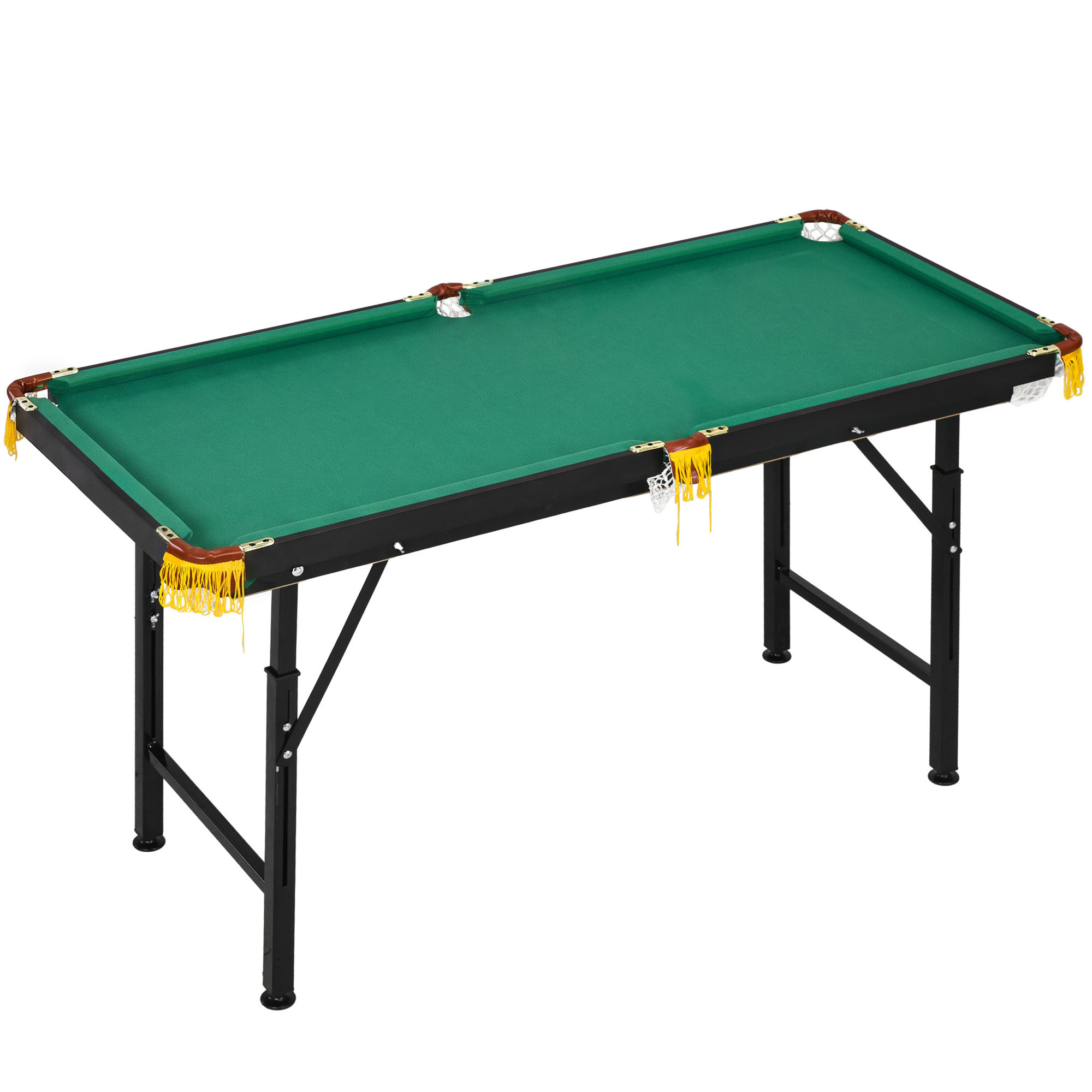 SPORTNOW Multigame Spieletisch 2in1 Multifunktionstisch Tischtennis Billard für Kinder & Erwachsene, Stahl 140x63x60-80cm, grün Aosom.de