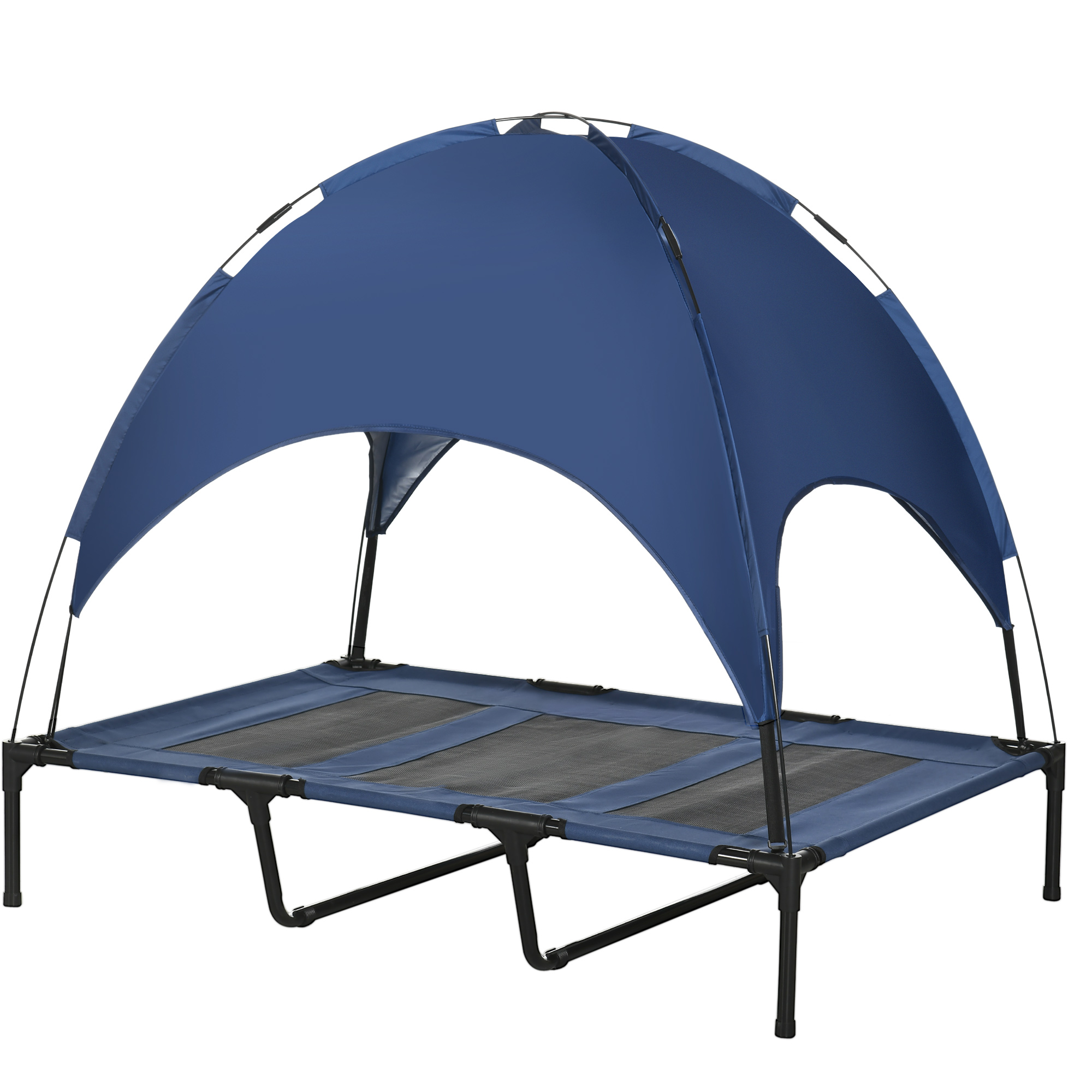 PawHut Haustierbett mit Baldachin erhöhtes Outdoor Hundebett mit UV-Schutz für mittelgroße Hunde Netz-Haustierbett Aosom.de