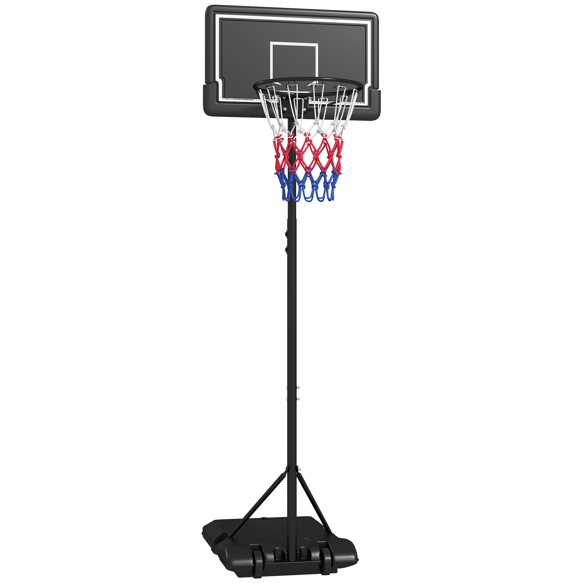 SPORTNOW Basketballkorb mit Ständer 220-250 cm höhenverstellbar mit Rollen bruchsicherem Rückwand für Garten & Sportplatz Aosom.de