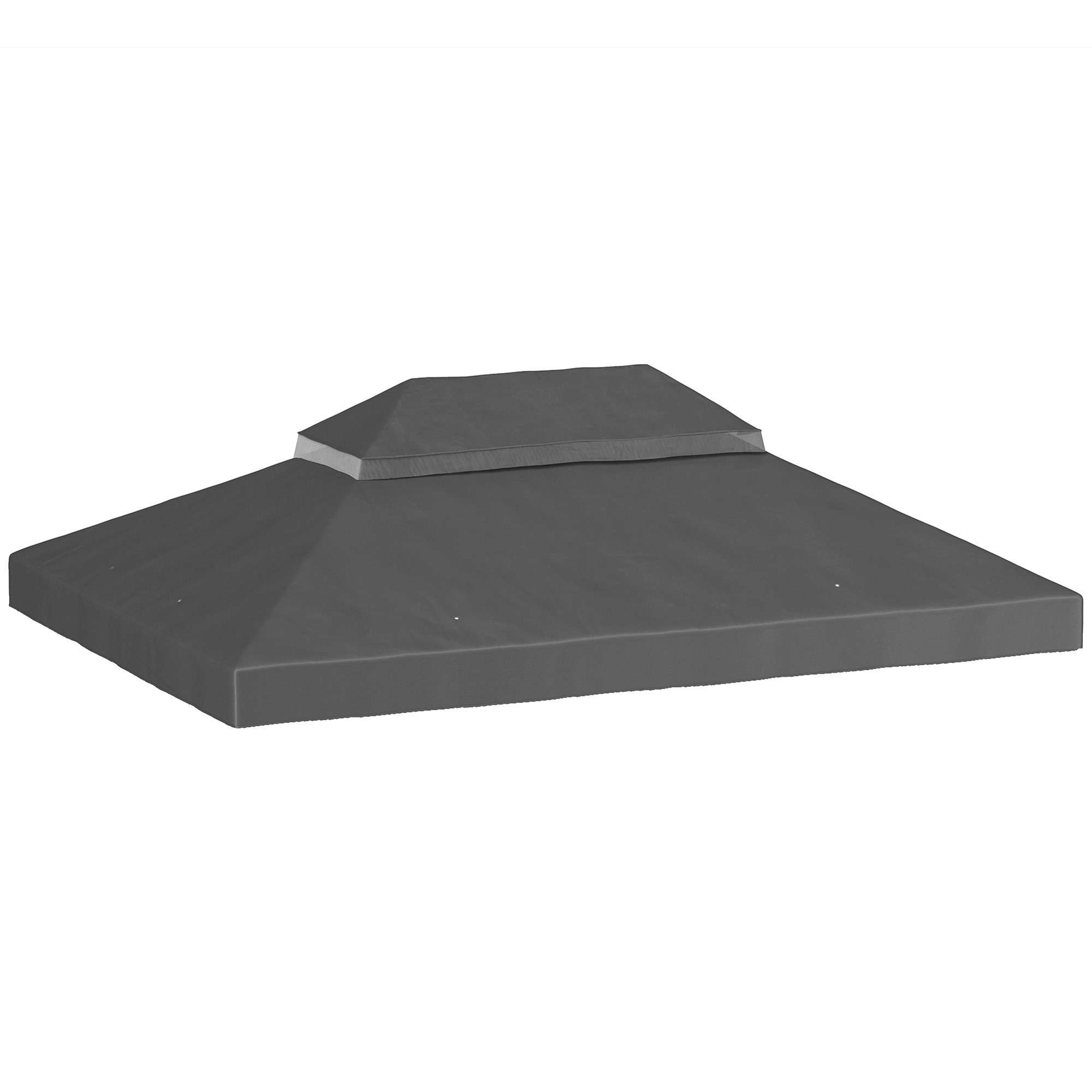 Outsuuny Ersatzdach für Pavillon 3 x 4m, wasserdicht Pavillondach, Doppeldach Ersatzbezug für Gartenpavillon, Ersatzteile aus Oxford-Stoff, 370 g/m², Dunkelgrau Aosom