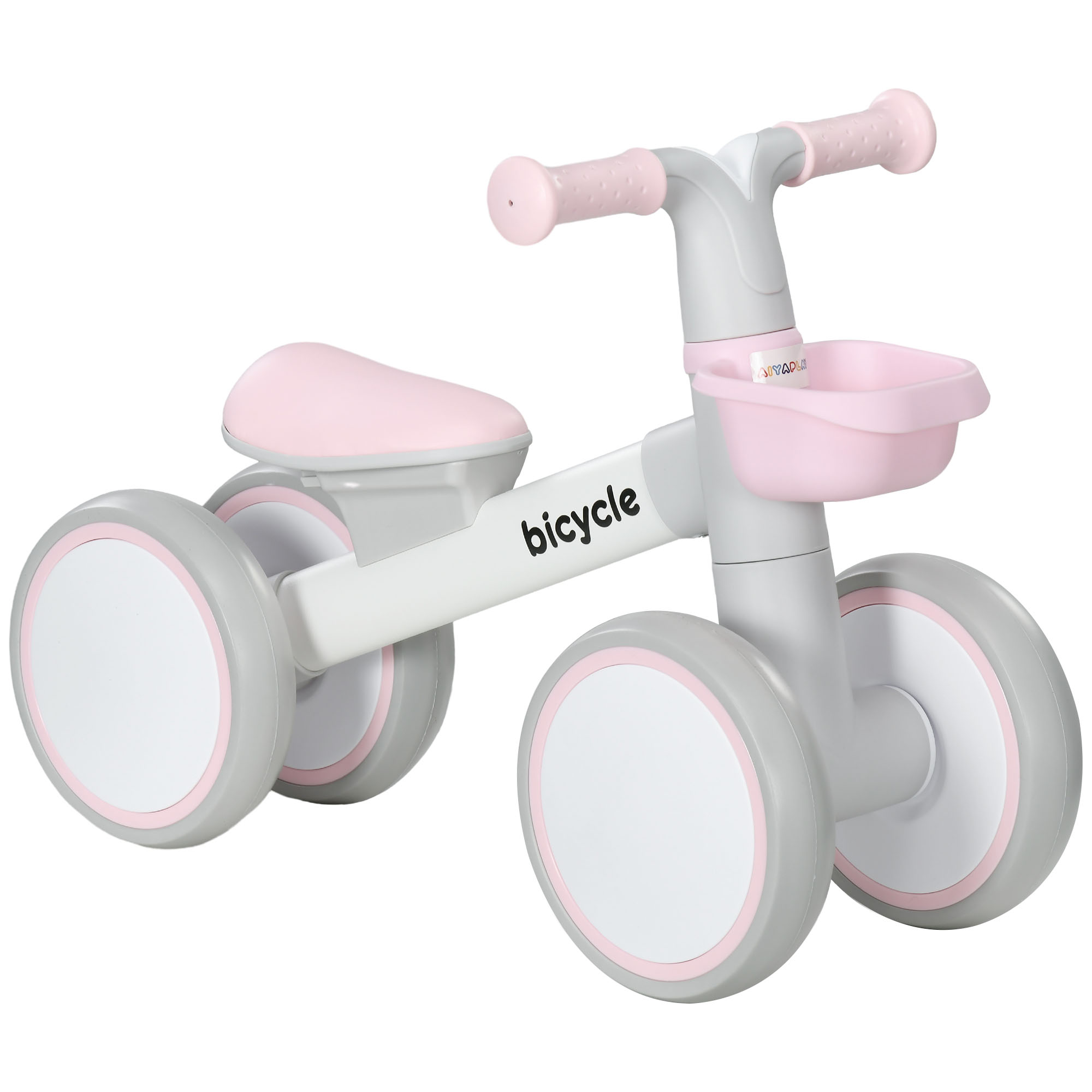 AIYAPLAY Kinder Laufrad Balance Bike ab 1 Jahr, Rutschrad mit TPU-Rädern, keine Schrauben, Geschenk für Jungen/Mädchen, rosa und weiß, 56 x 27 x 39 cm Aosom.de