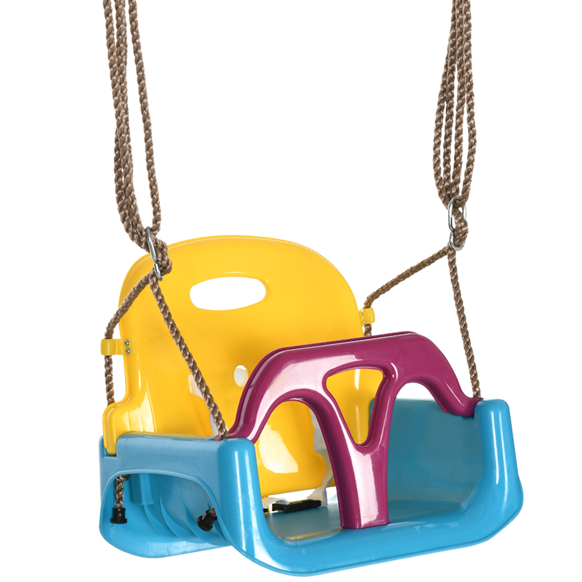 Outsunny 3 in 1 Babyschaukel Indoor, Kinderschaukel mit verstellbarem Seil 120-180 cm höhenverstellbar, Blau Aosom.de