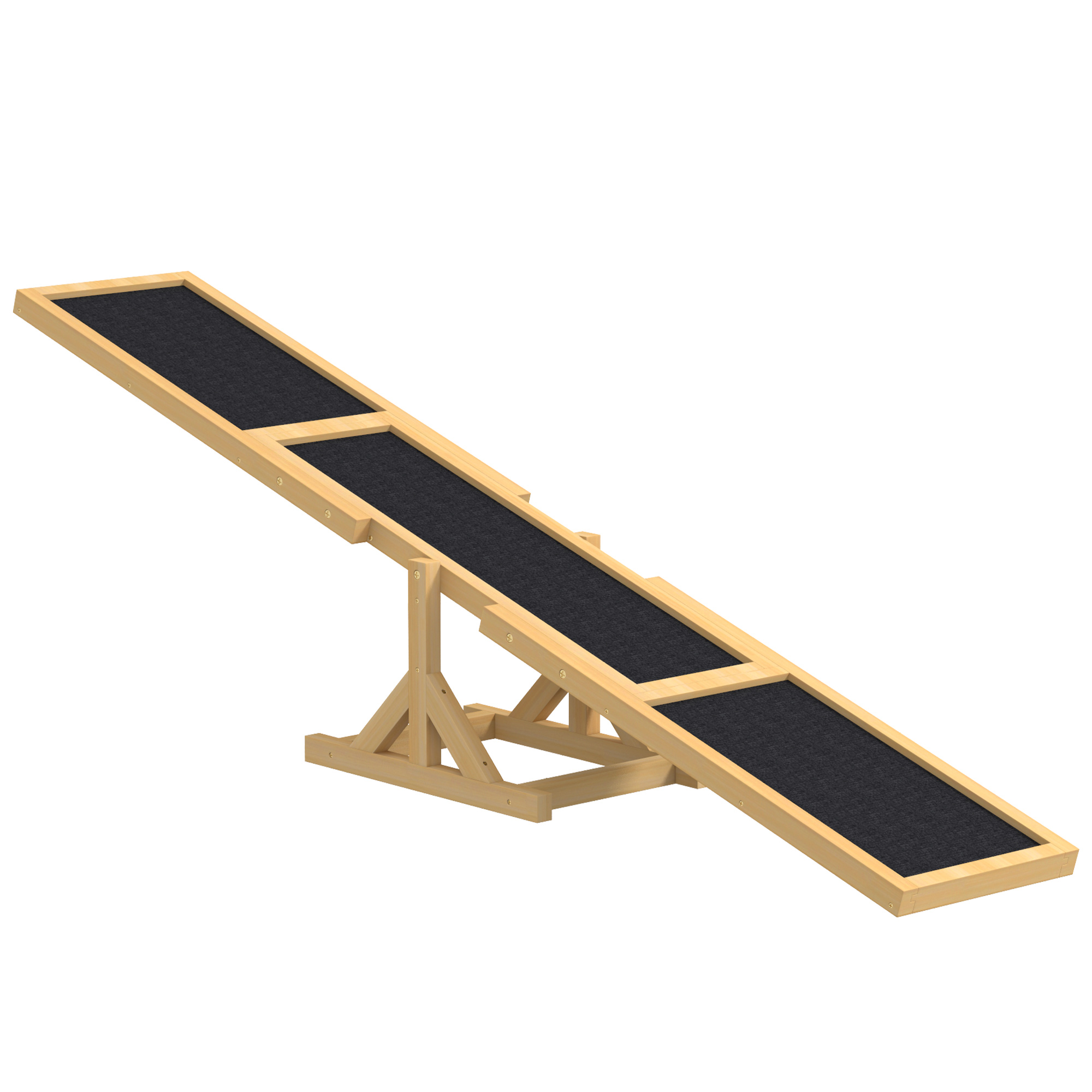 PawHut Hundewippe, Hunde Agility Wippe aus Holz, Rutschfest Hunde Agilitäts Rampe für Hunde unter 30 kg, für Balance, 180 x 30 x 30 cm Gelb Aosom