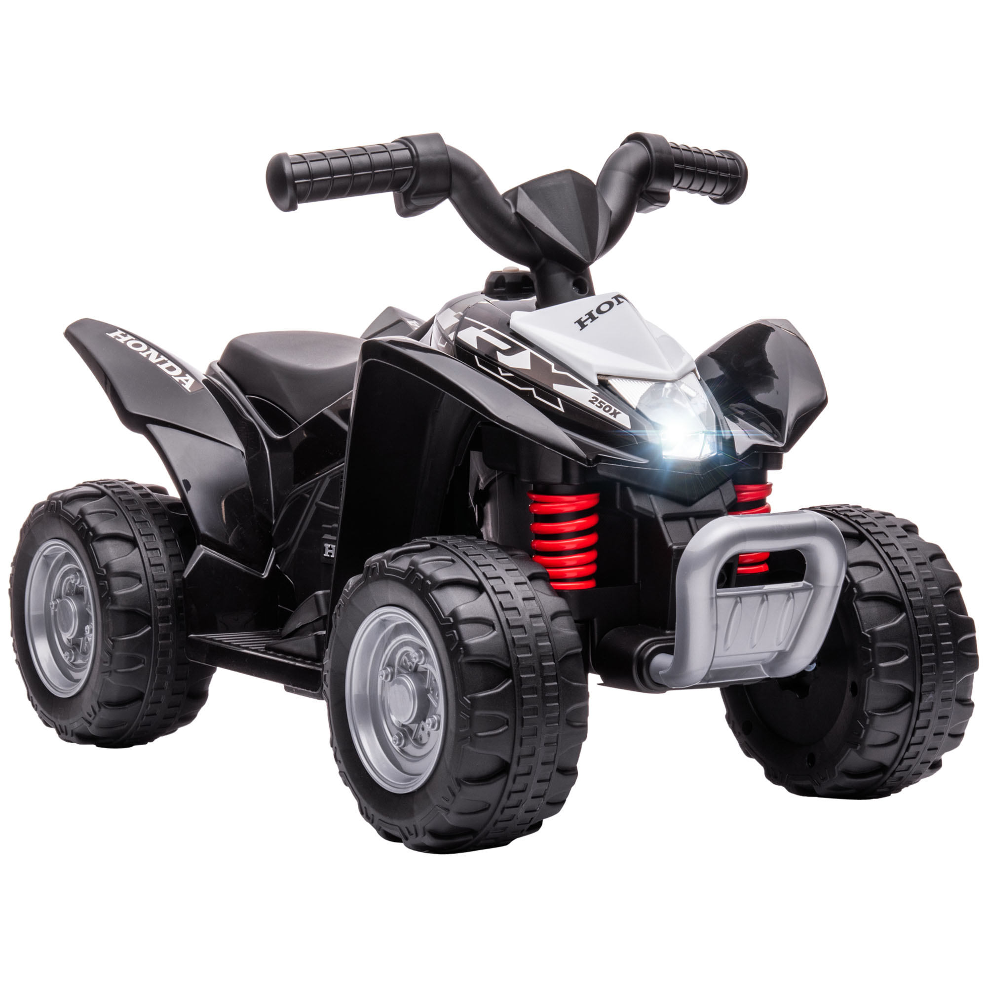 AIYAPLAY Elektro-Quad Miniquad für Kinder ab 18 Monaten, Kinder Elektro ATV mit LED & Hupe, Metall schwarz, sicherer Fahrspaß   Aosom.de