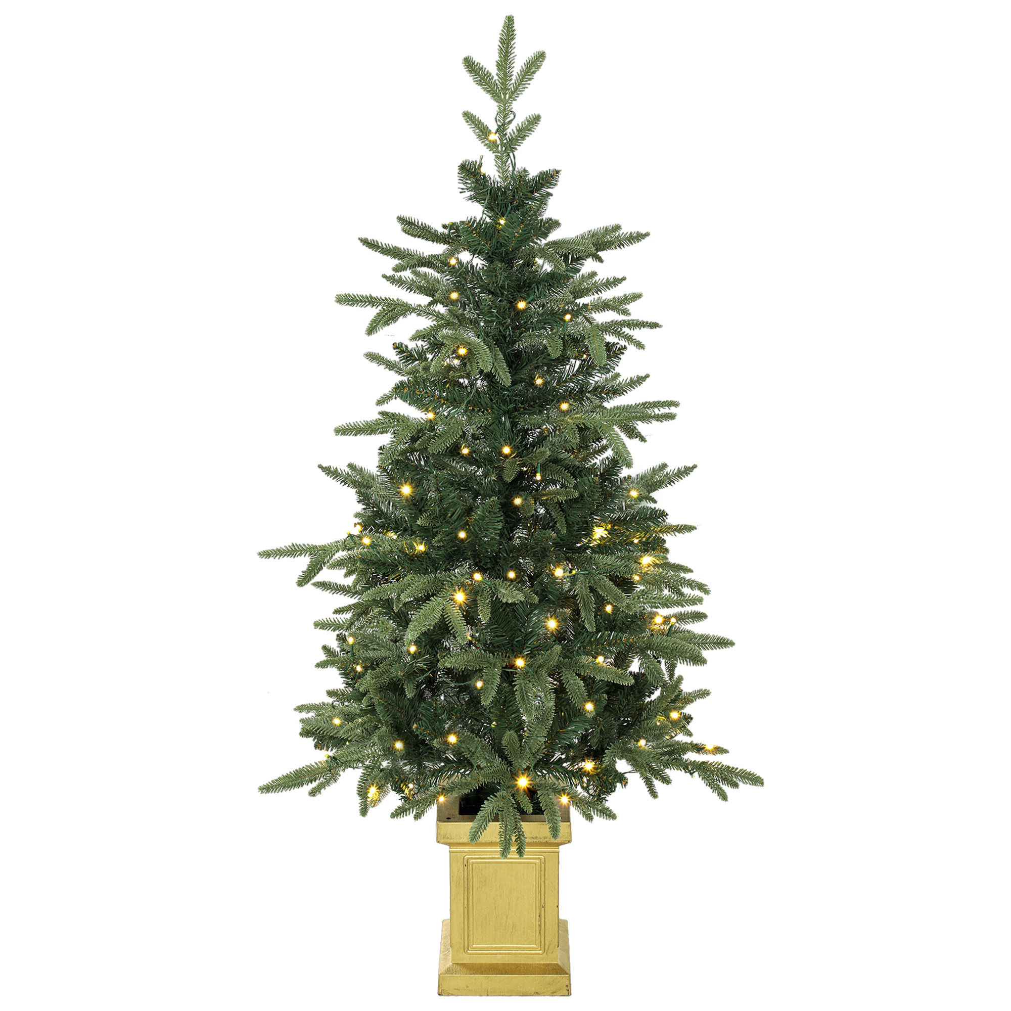 HOMCOM Künstlicher Weihnachtsbaum, 120 cm Christbaum mit 110 LED-Beleuchtung 147 Spitzen, 2 Lichtfarben, Fernbedienung, Espen-Tannenbaum Weihnachtsdeko für Indoor, Grün Aosom