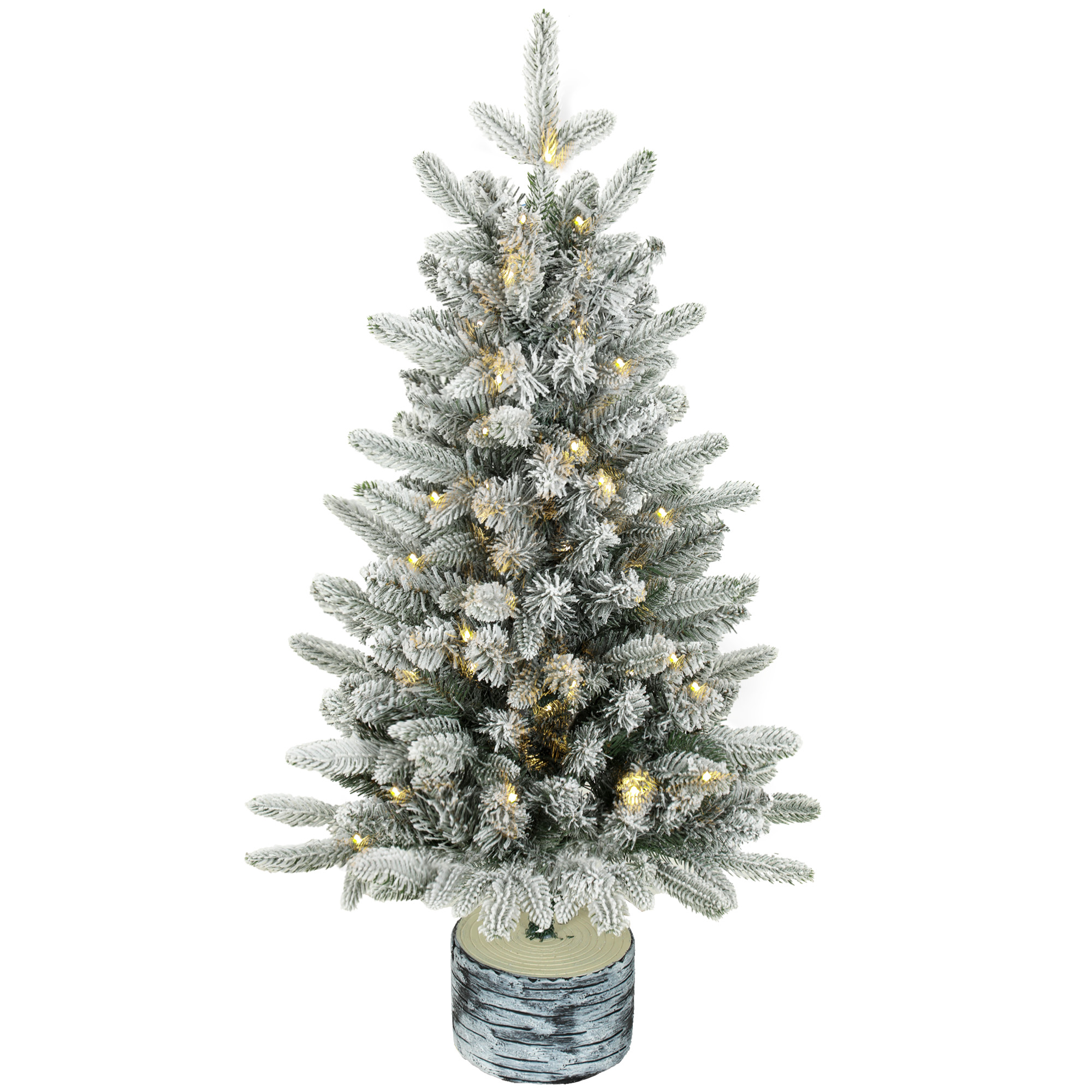 HOMCOM Künstlicher Weihnachtsbaum, 90 cm Christbaum mit 50 LED-Beleuchtung 240 Spitzen Kunstschnee Magnesiumoxid-Sockel, Tannenbaum-Form Weihnachtsdeko für Tisch Indoor, Weiß   Aosom