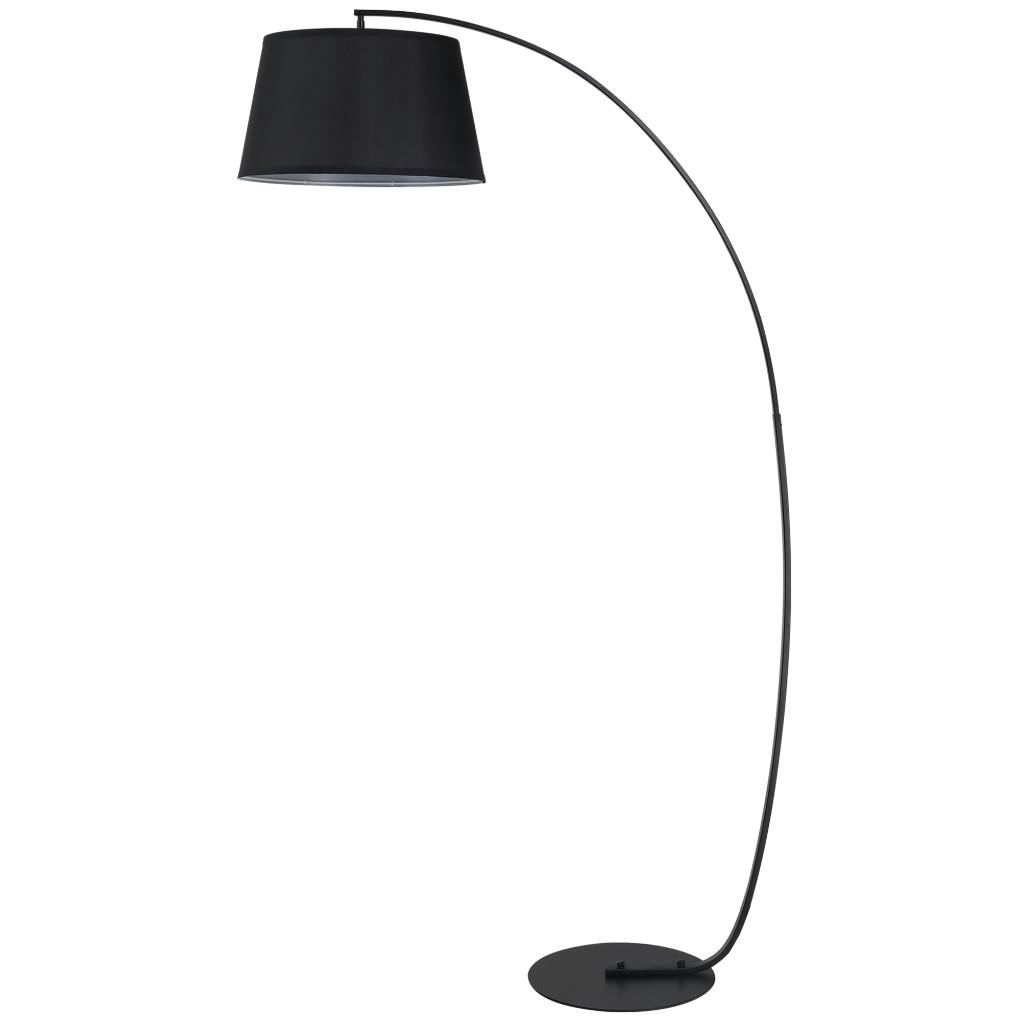 HOMCOM Bogenlampe Stehlampe Arc - Moderne Bogenlampe aus Metall - Stehlampe Metall Leinen Schwarz Aosom