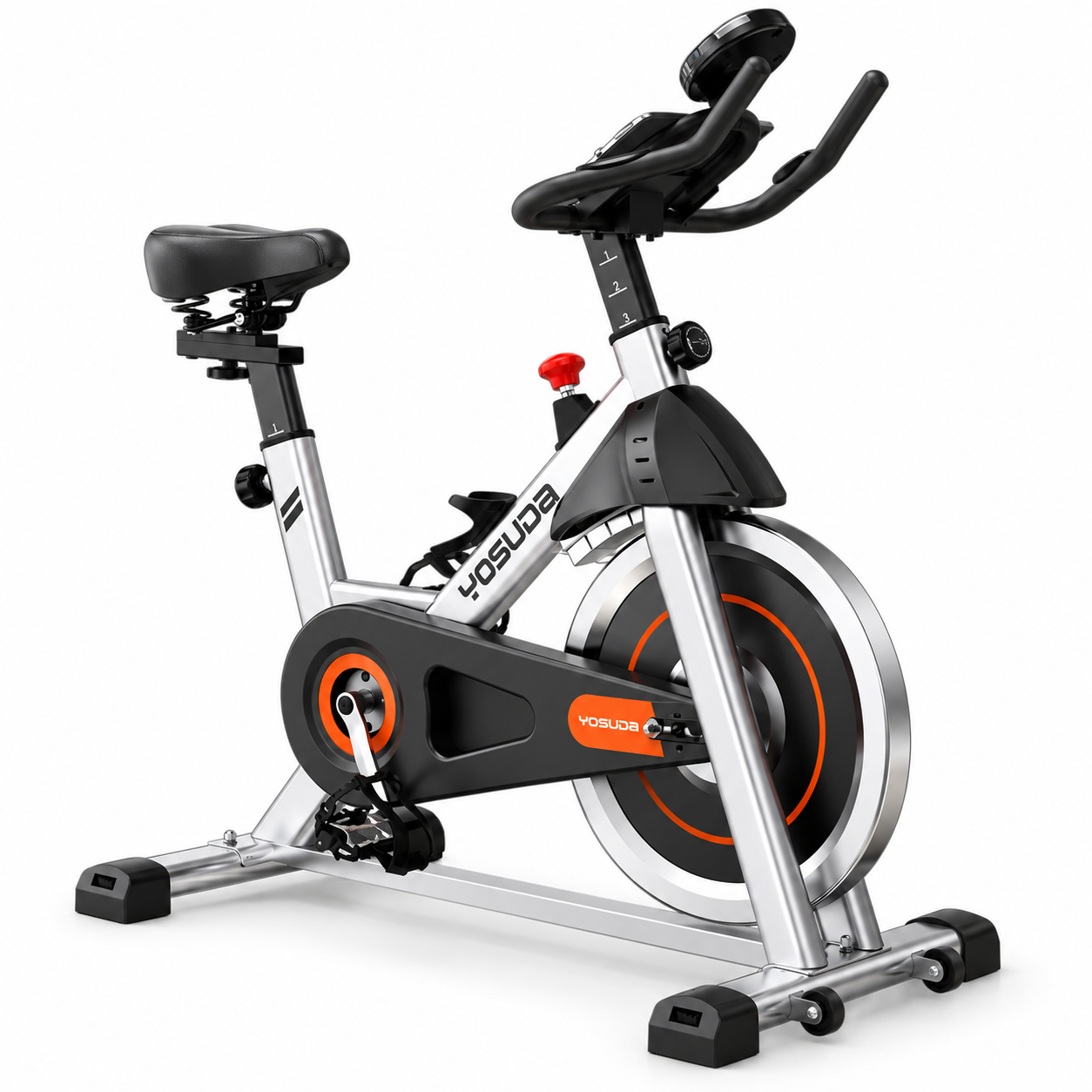 Heimtrainer Fahrrad, YOSUDA Indoor Cycling Bike mit Magnetwiderstand & APP, Leises Ergometer mit LCD-Monitor & Tablet-Halter, Spining Bike für Kardiotraining zu Hause, Höhenverstellbar