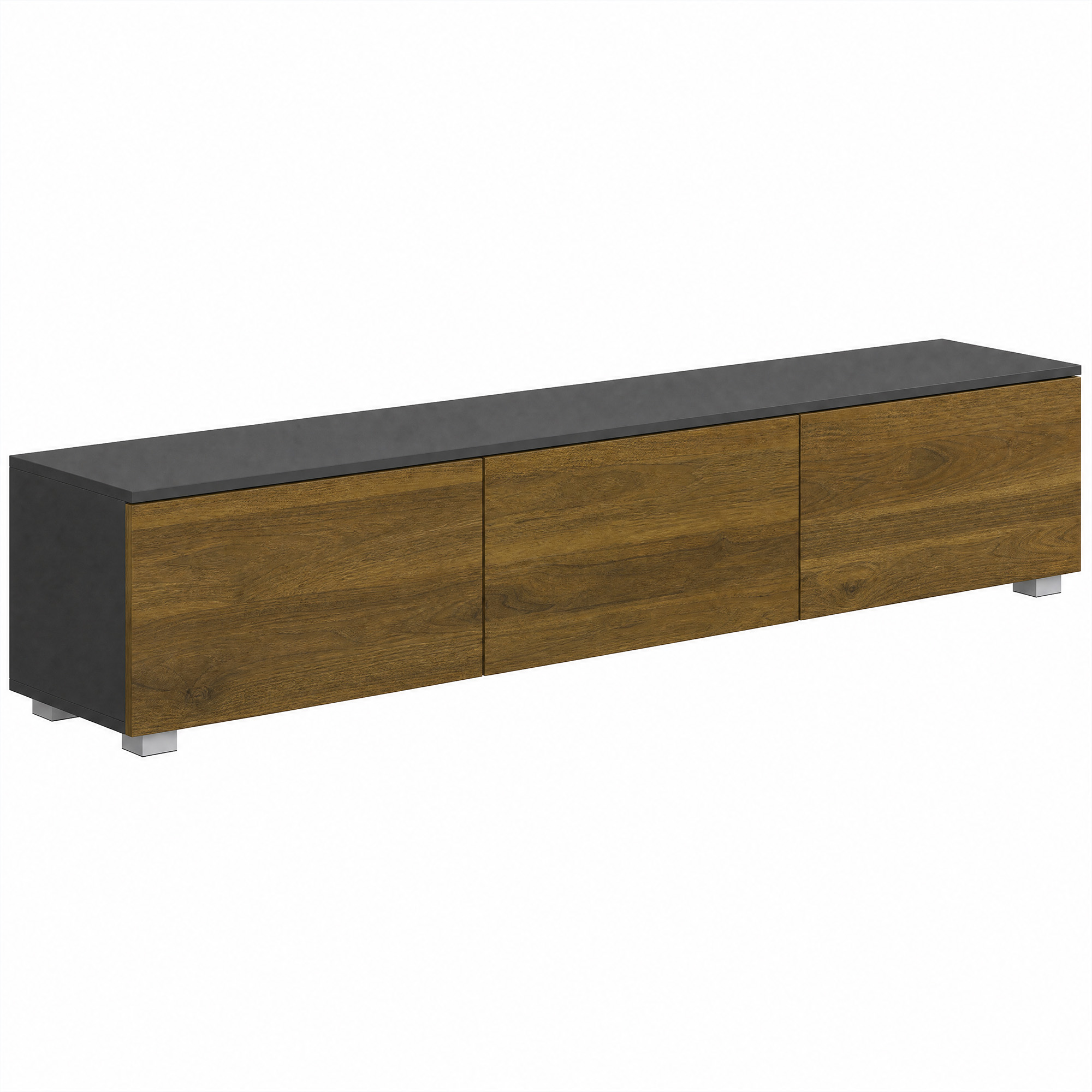 HOMCOM TV-Möbel hängend oder stehend 160 cm, TV-Lowboard für Fernseher bis 165,1 cm, Tür mit Soft-Close, Kabeldurchführungen, TV-Bank für Wohnzimmer, Schlafzimmer, Nussbaum   Aosom