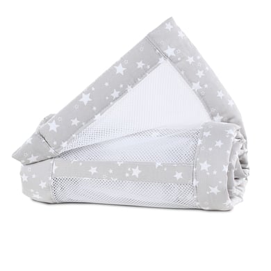 babybay® Nestchen Mesh-Piqué für Maxi, Boxspring und Comfort perlgrau Sterne 168x24 cm