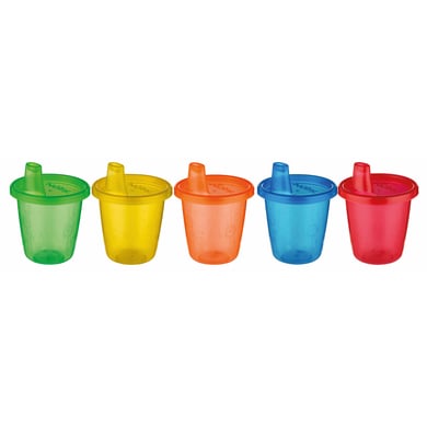 Nûby Pick Nick 6er Set Trinkbecher mit Deckel 177 ml in bunt