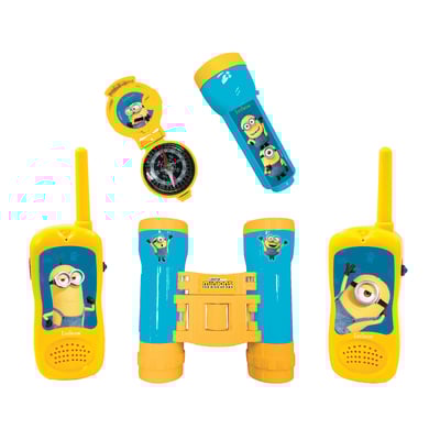 LEXIBOOK Minions Abenteuerset mit 2 Walkie-Talkies bis zu 120m, Fernglas, Taschenlampe und Kompass
