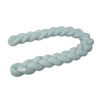 babybay Nestchenschlange Waffelpiqué geflochten 280 cm passend für Kinderbetten, zartblau