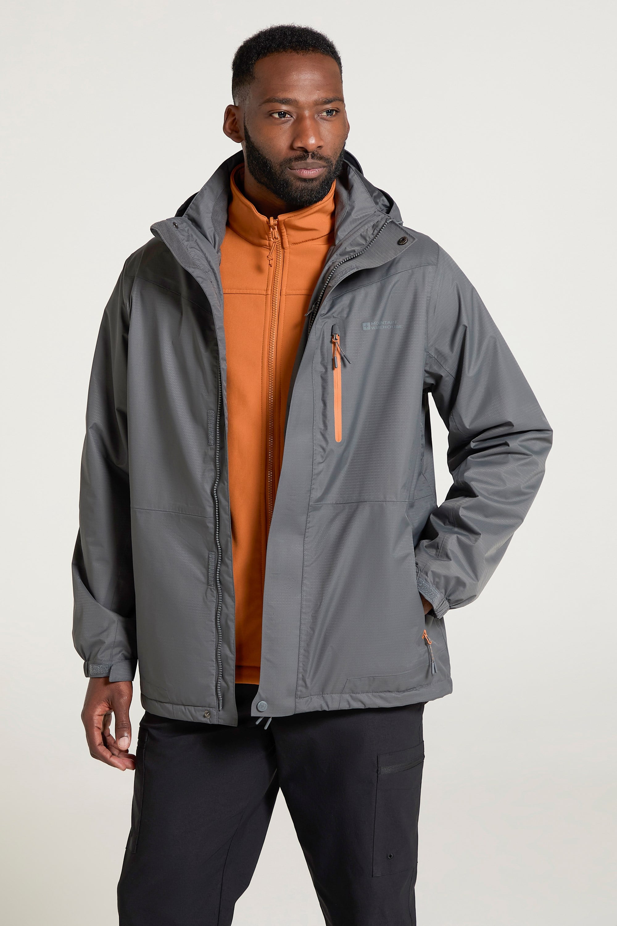 Bracken Extreme Wasserdichte 3 in 1 Herrenjacke - Grau