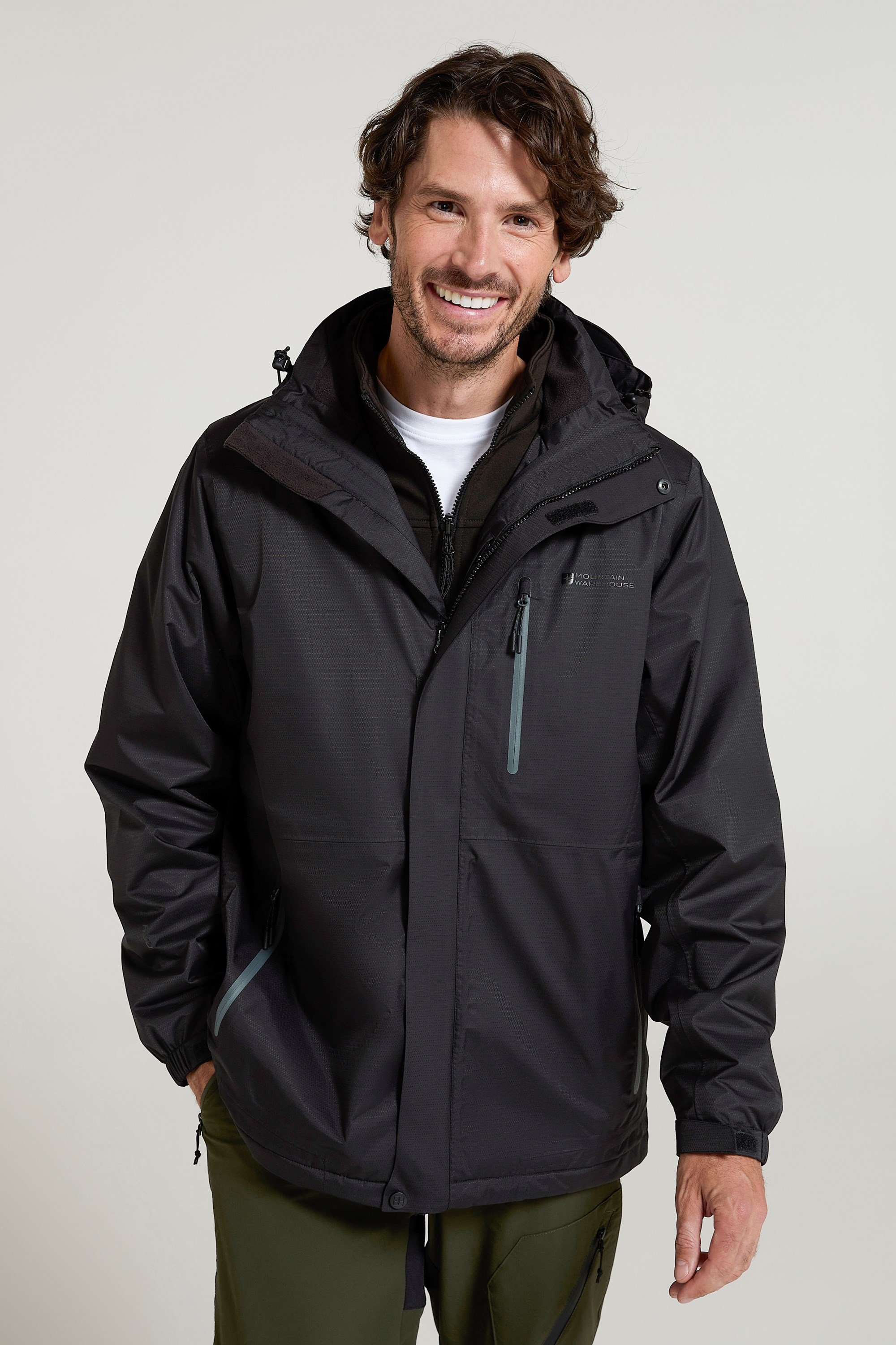 Bracken Extreme Wasserdichte 3 in 1 Herrenjacke - Schwarz