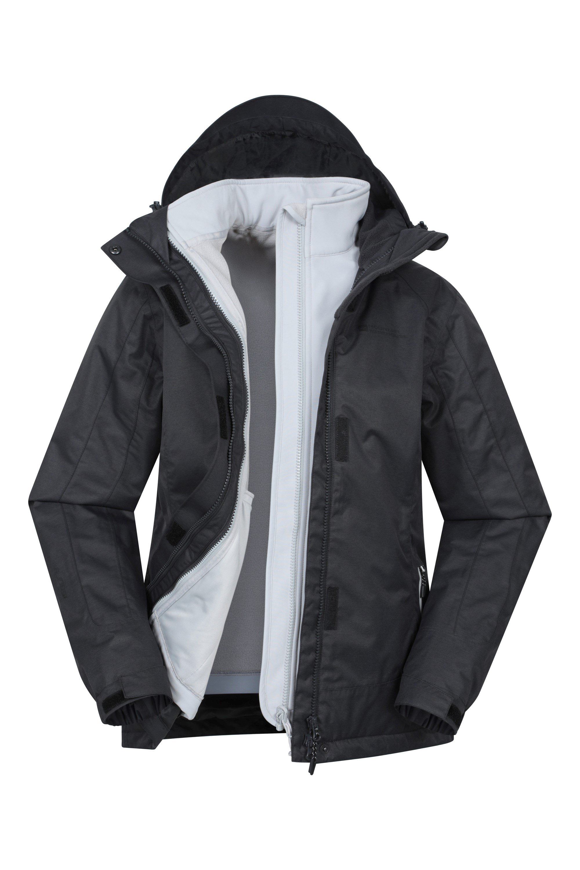 Bracken Melange Extreme 3-in-1 Damenjacke - Schwarz