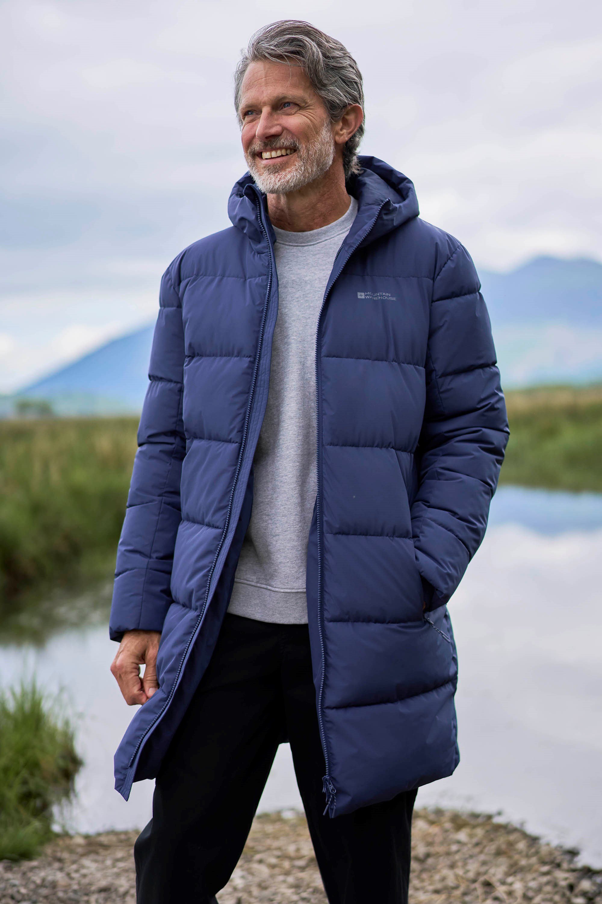 Vortex Longline wattierte Herrenjacke - Marineblau