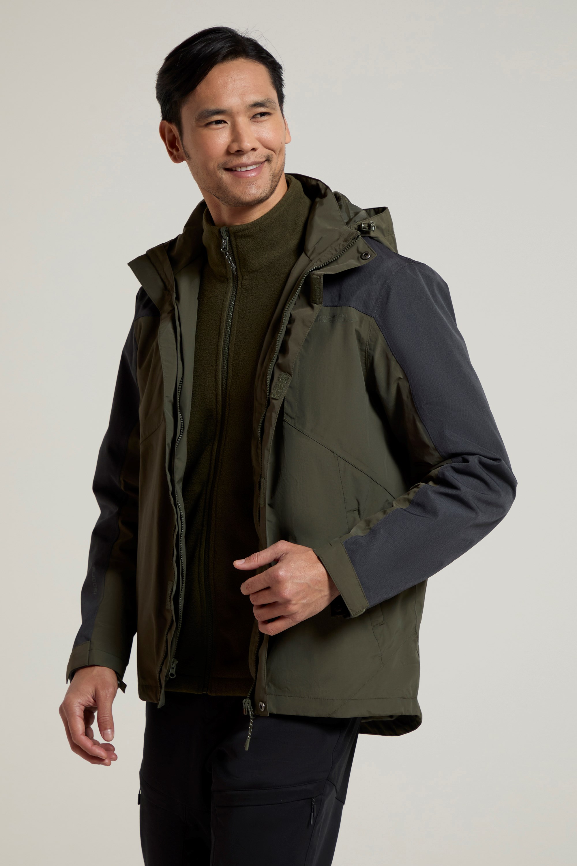 District Wasserdichte 3-in-1 Herrenjacke - Khaki