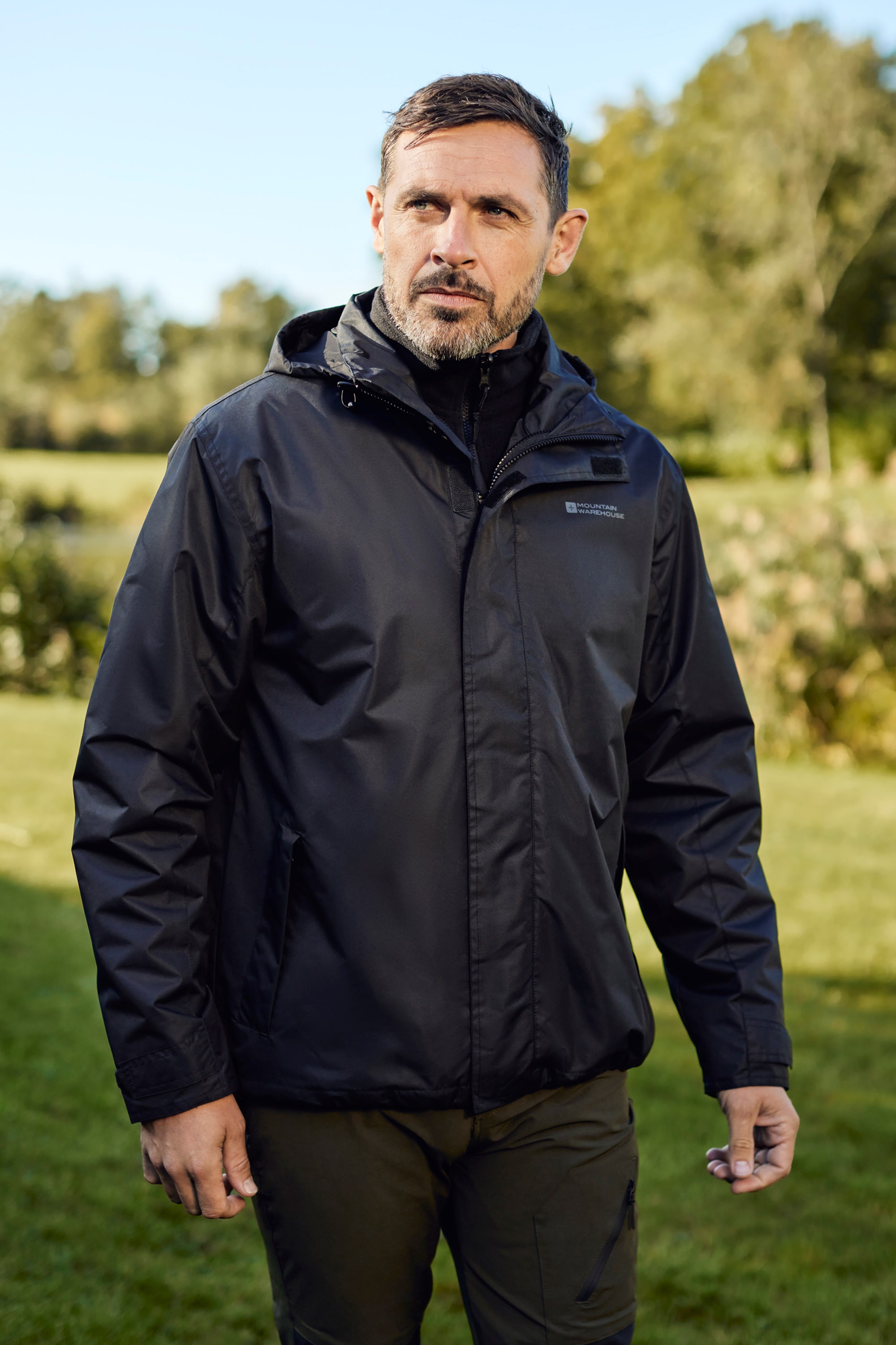 Fell Wasserabweisende 3 in 1 Herrenjacke - Schwarz