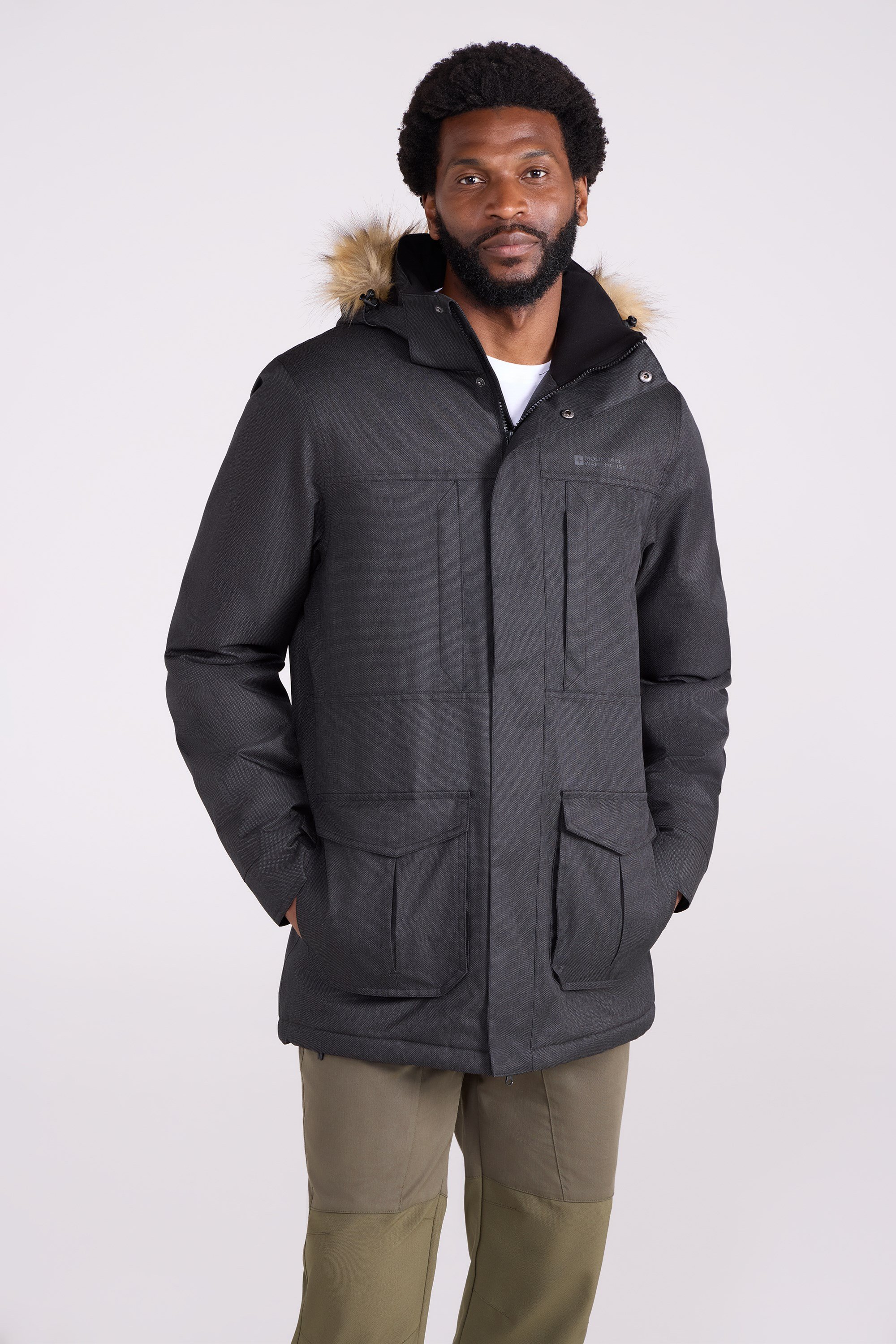 Gorge Wasserdichte Lange Herrenjacke - Schwarz