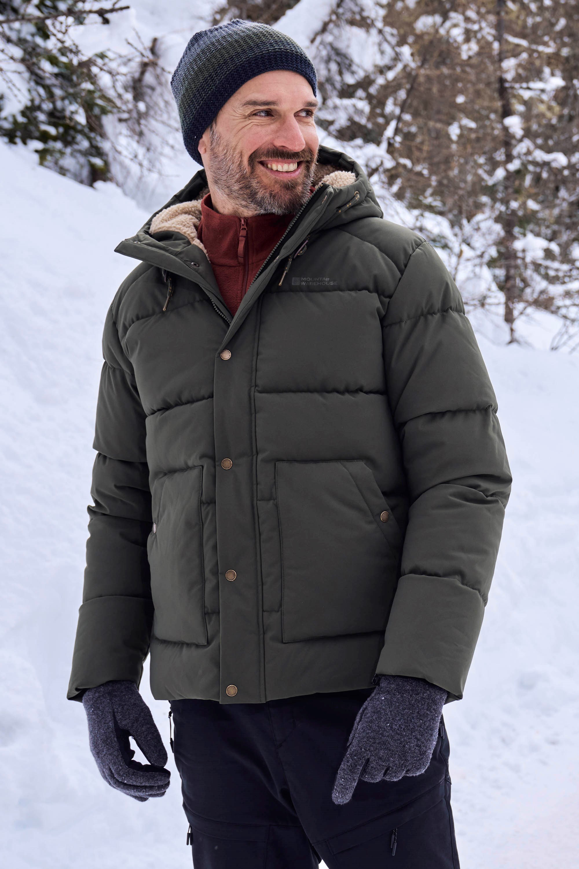 Manta Borg-Gefütterte Herrenjacke - Khaki