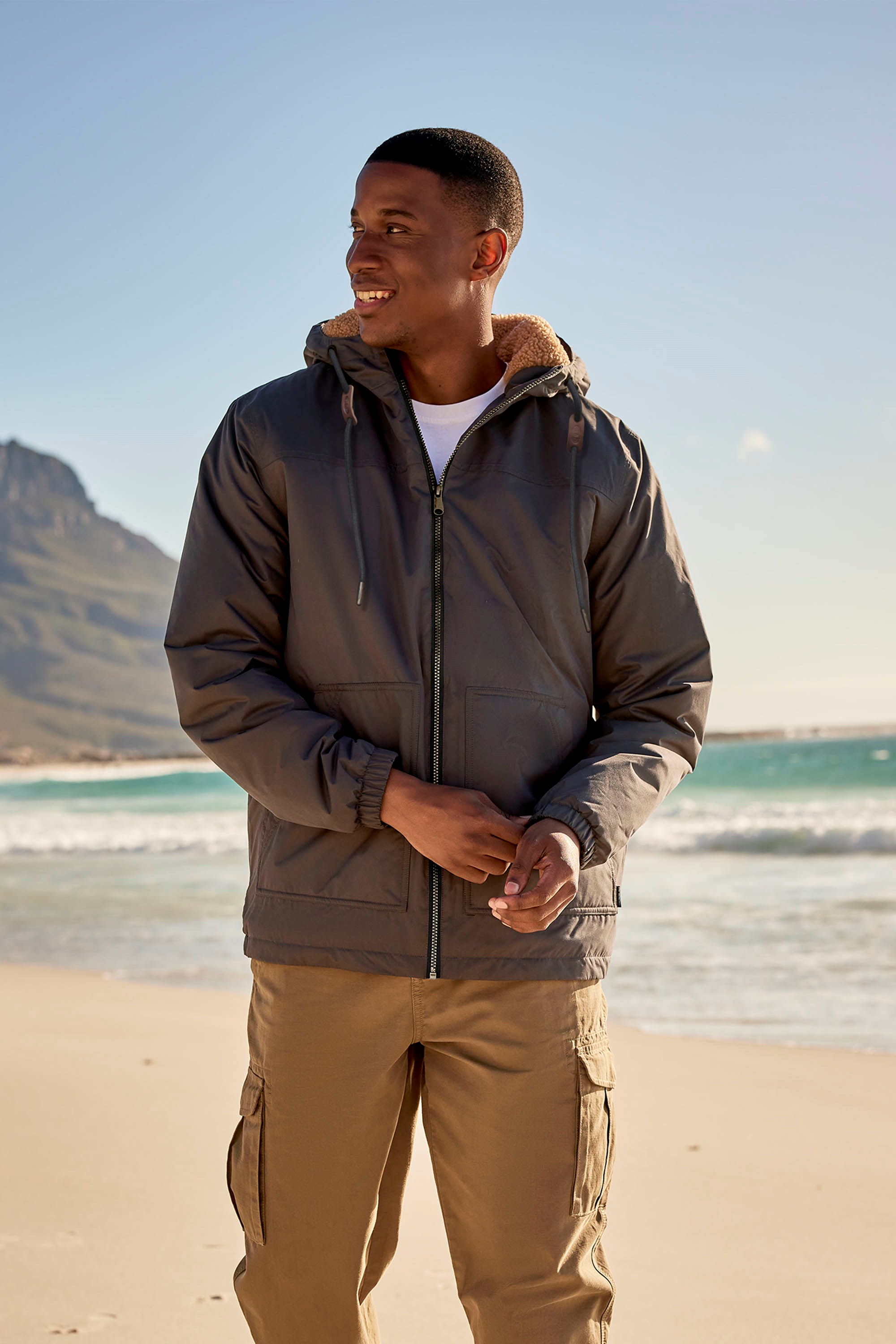 Bude Borg Gefütterte Herrenjacke - Grau