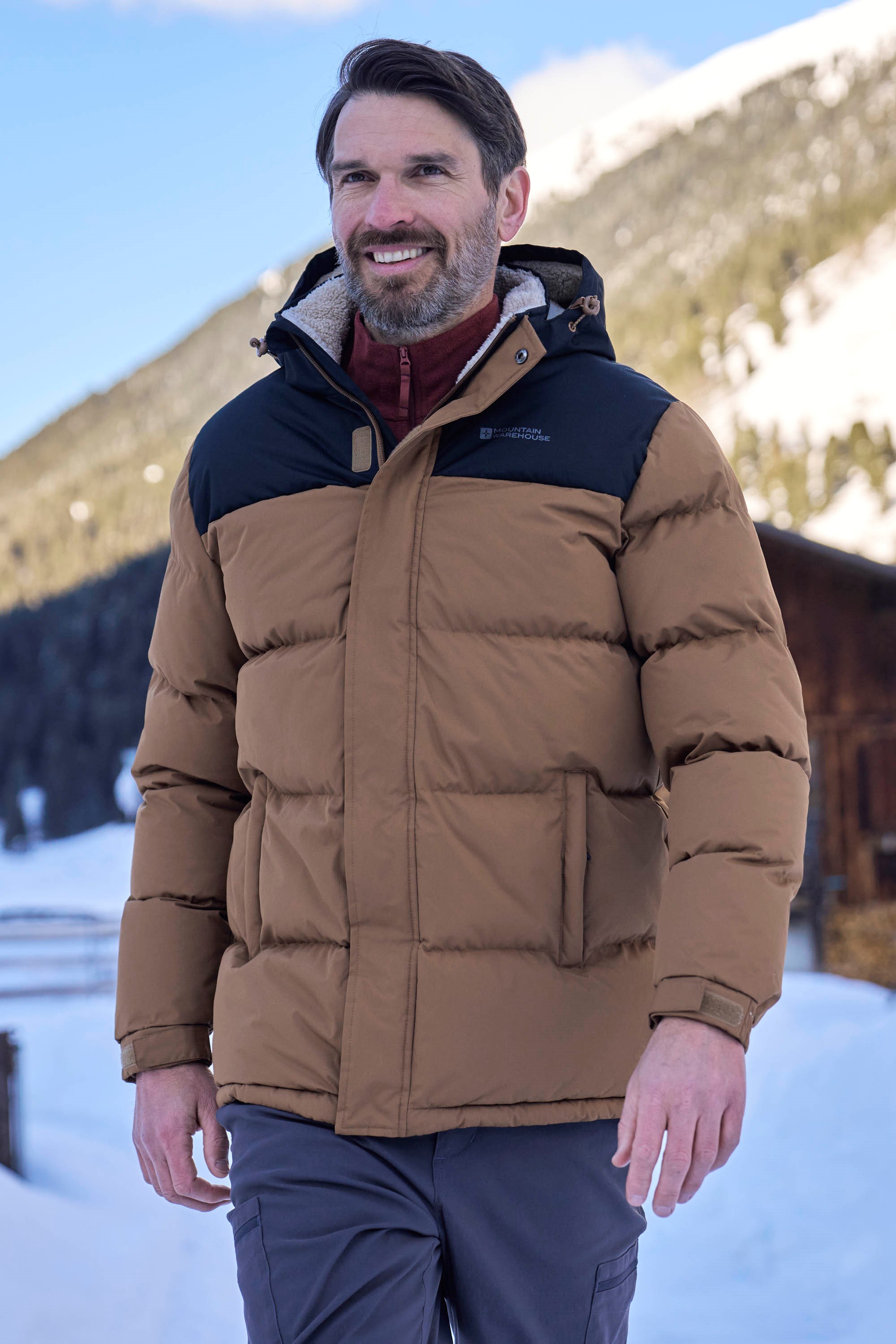 Link Wattierte Herrenjacke mit Borgfutter -