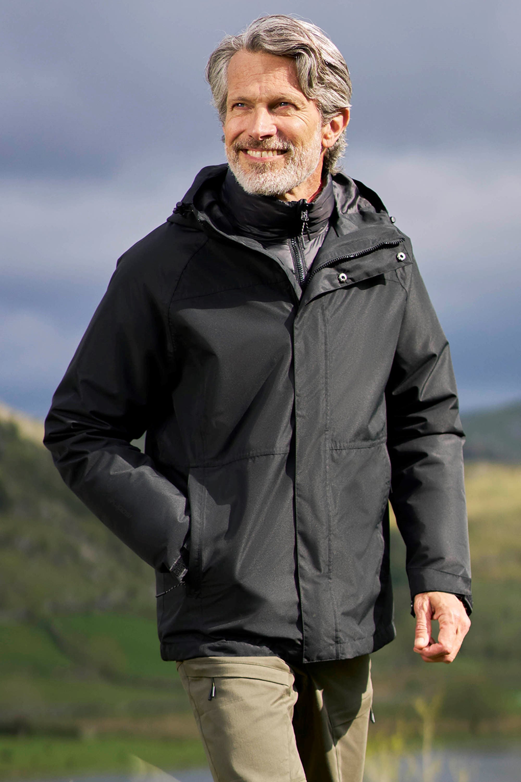 Alaskan Wasserdichte 3-in-1-Herrenjacke - Schwarz